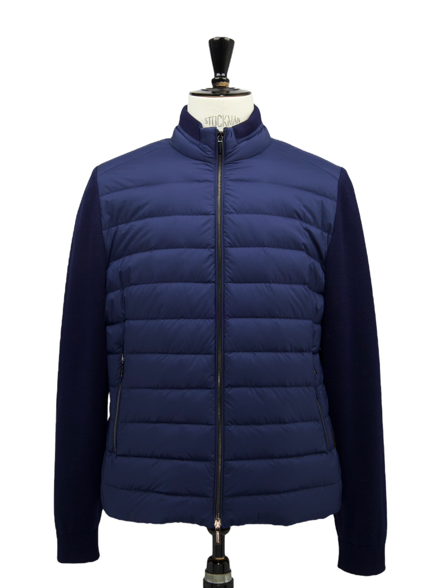 Moorer Dark Blue Down Padded Bomberjacket