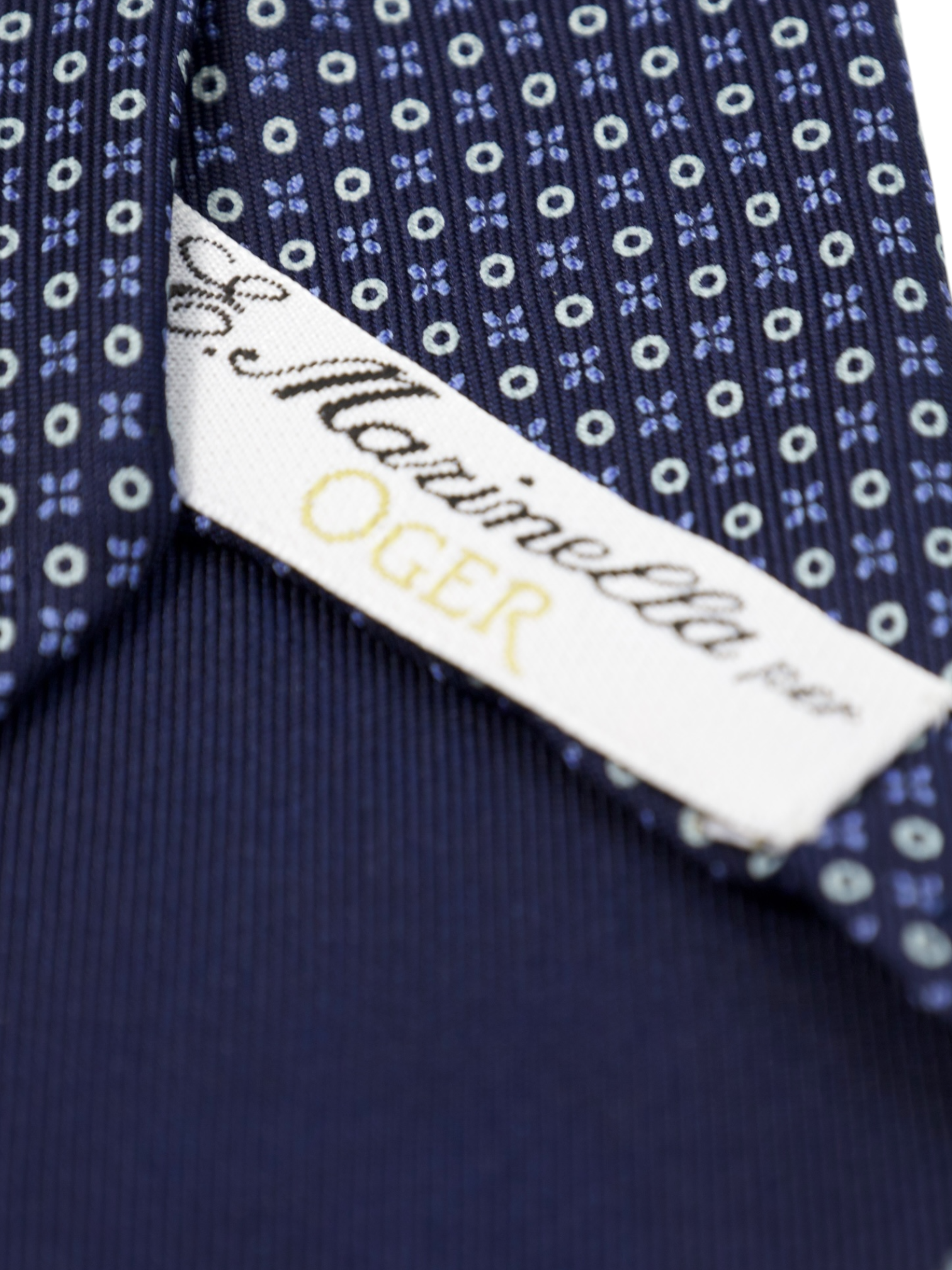 E. Marinella Navy Geometric Silk Tie