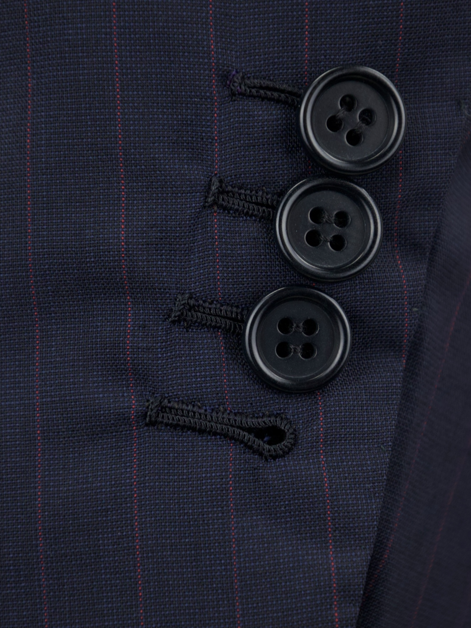 Kiton Navy & Red Fine-Wool Pinstripe Suit