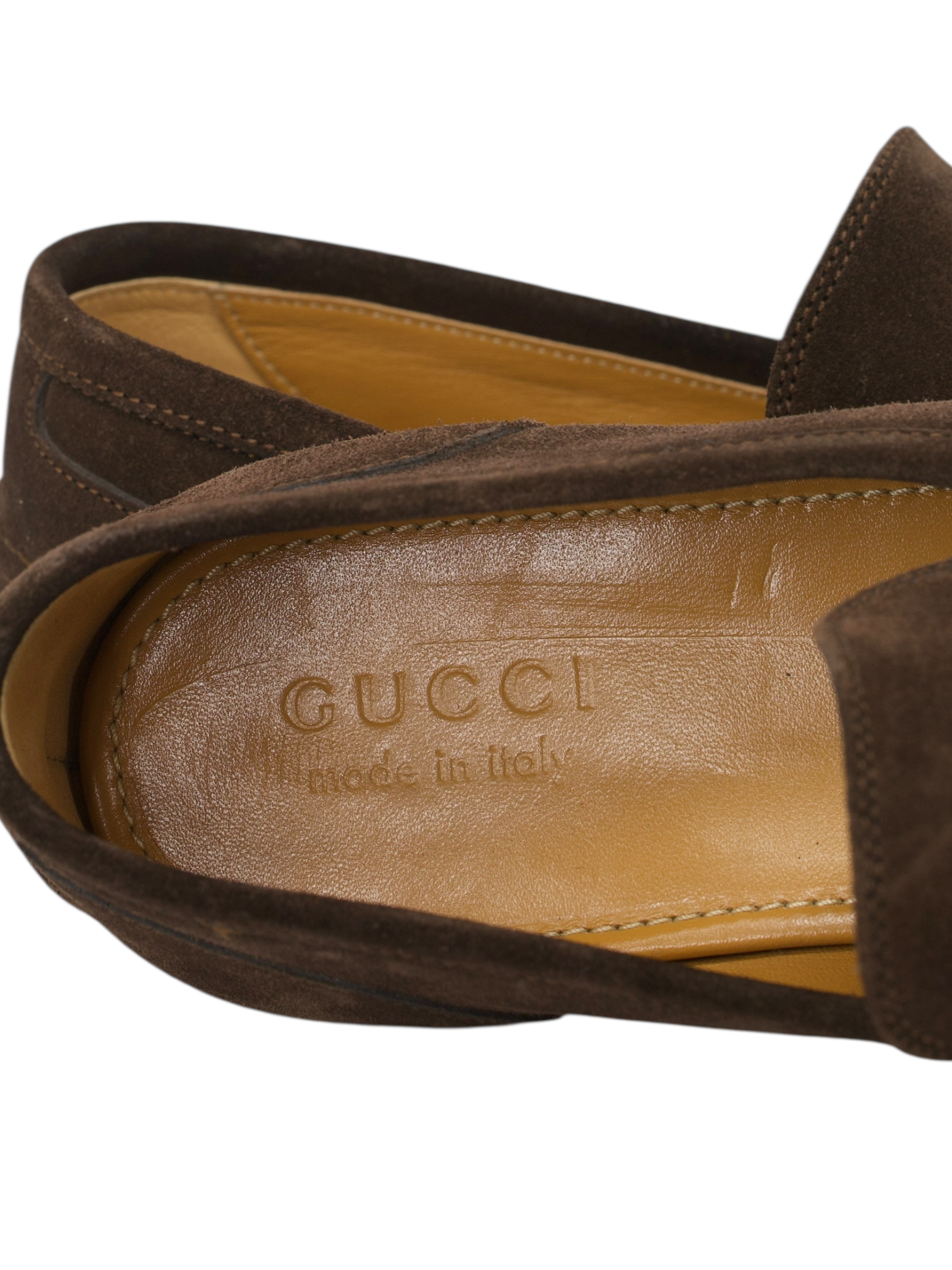 Gucci Chocolate Brown Suede & Web Stripe Jordaan Horsebit Loafer