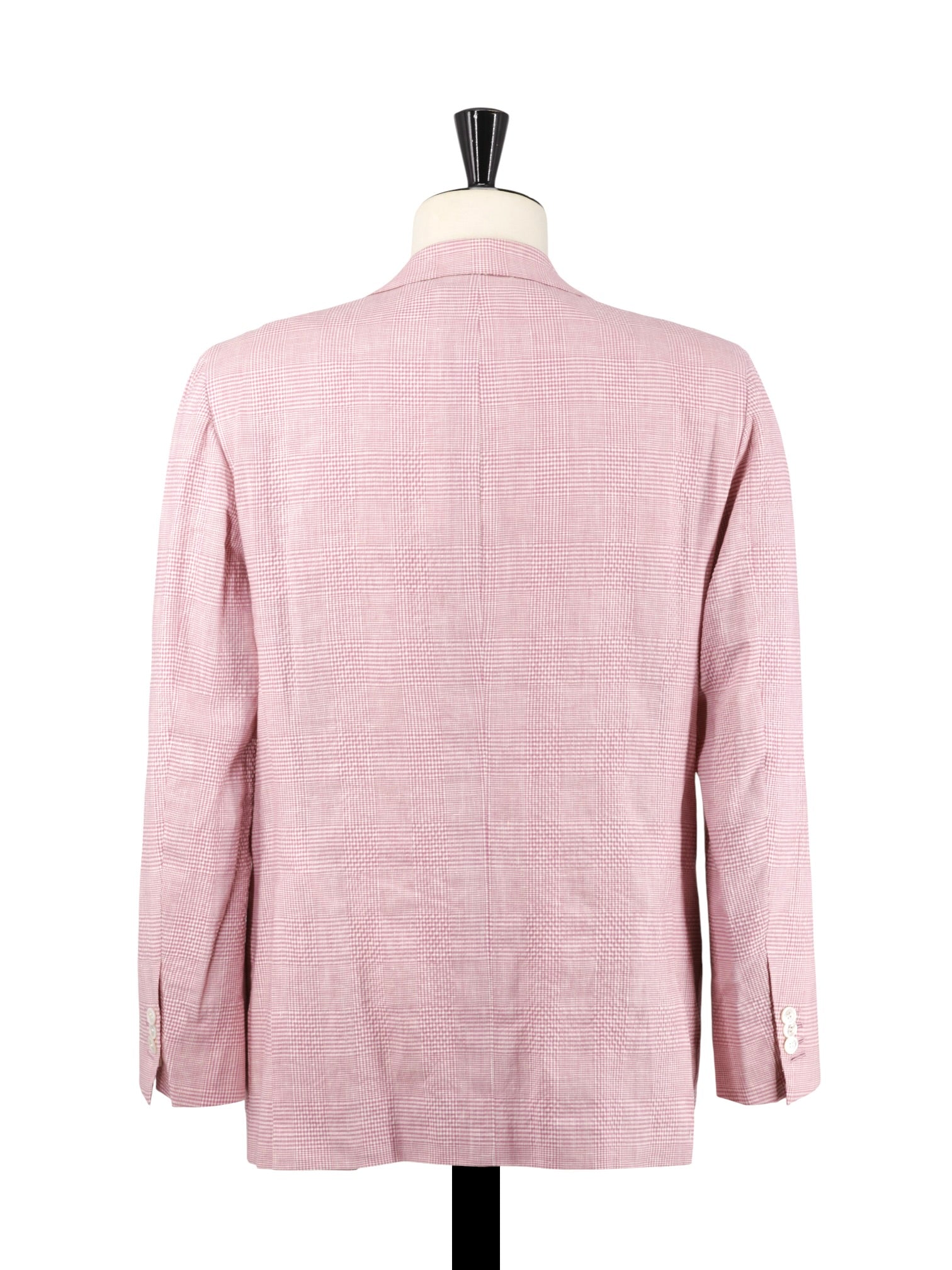 Kiton Soft Pink Wool, Linen & Lyocell Seersucker Prince of Wales Jacket