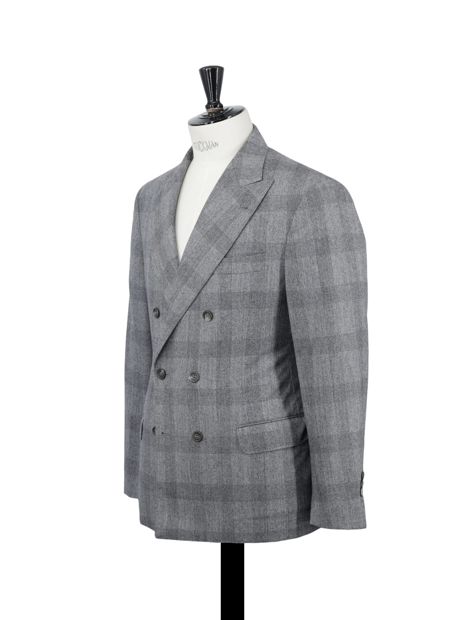 Brunello Cucinelli Grey Double Breasted Bushed-Wool Prince of Wales Suit