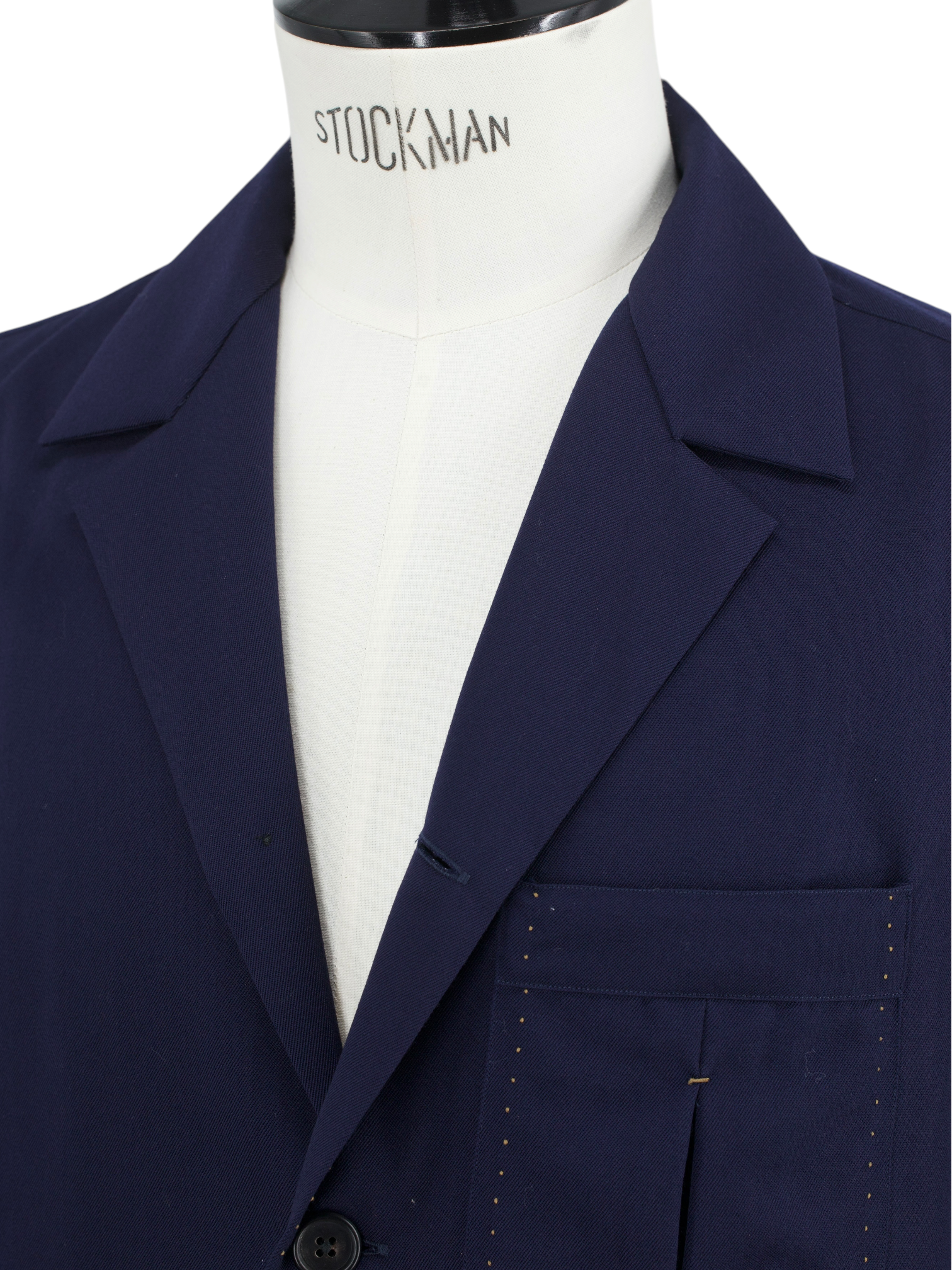 100 Hands Navy Hardy Minnis Fresco-Wool Contrast-Stitched Traveller Jacket