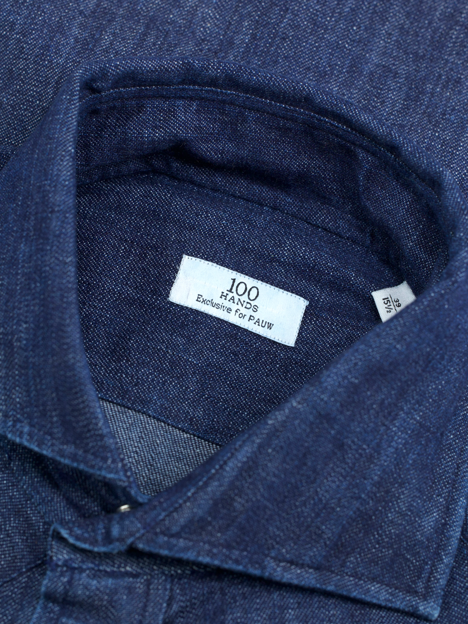 100 Hands Denim Blue Japanese-Denim Twill Western-Style Shirt