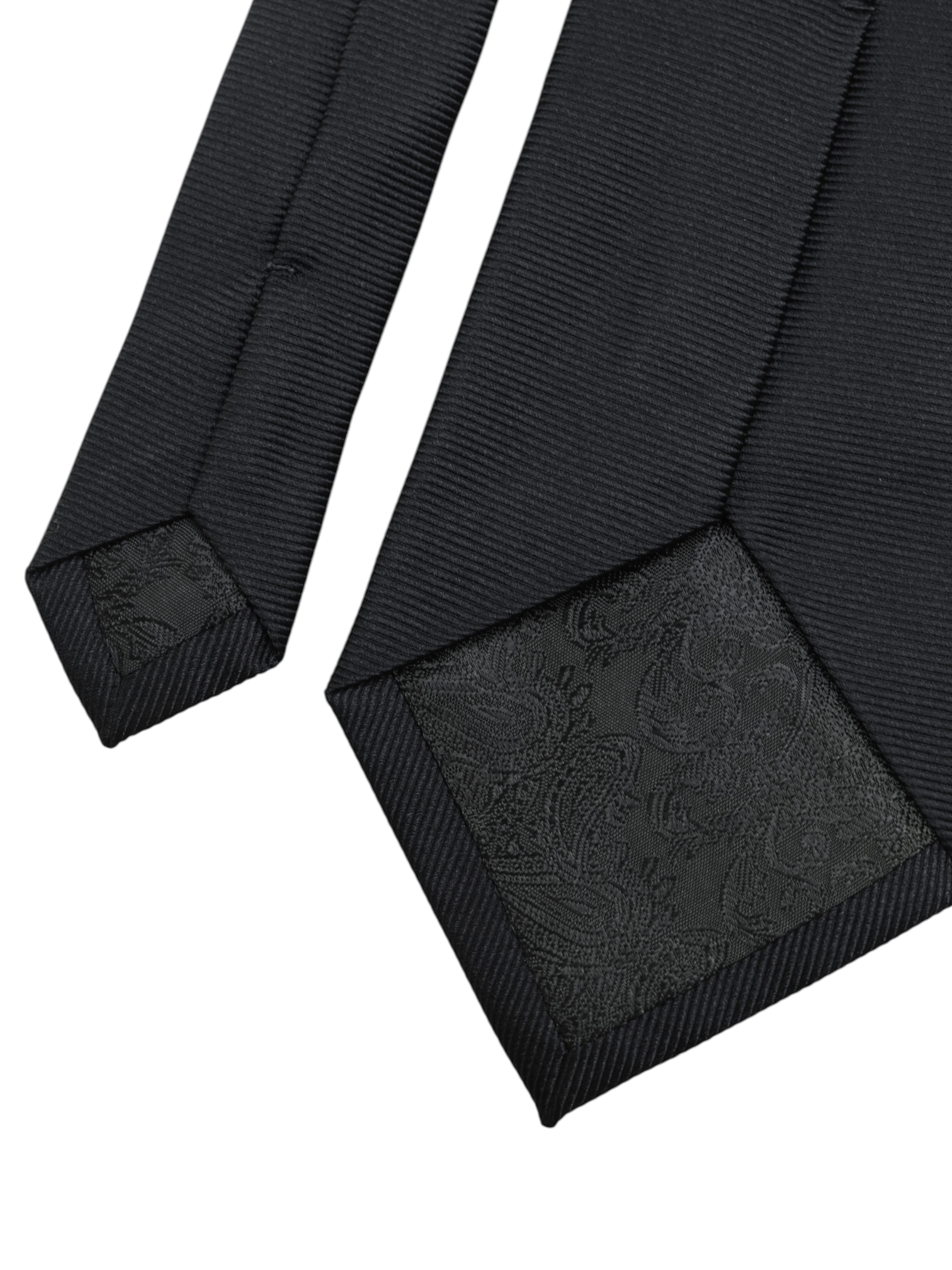 Turnbull & Asser Black Silk Classic Horizontal-Line TIe
