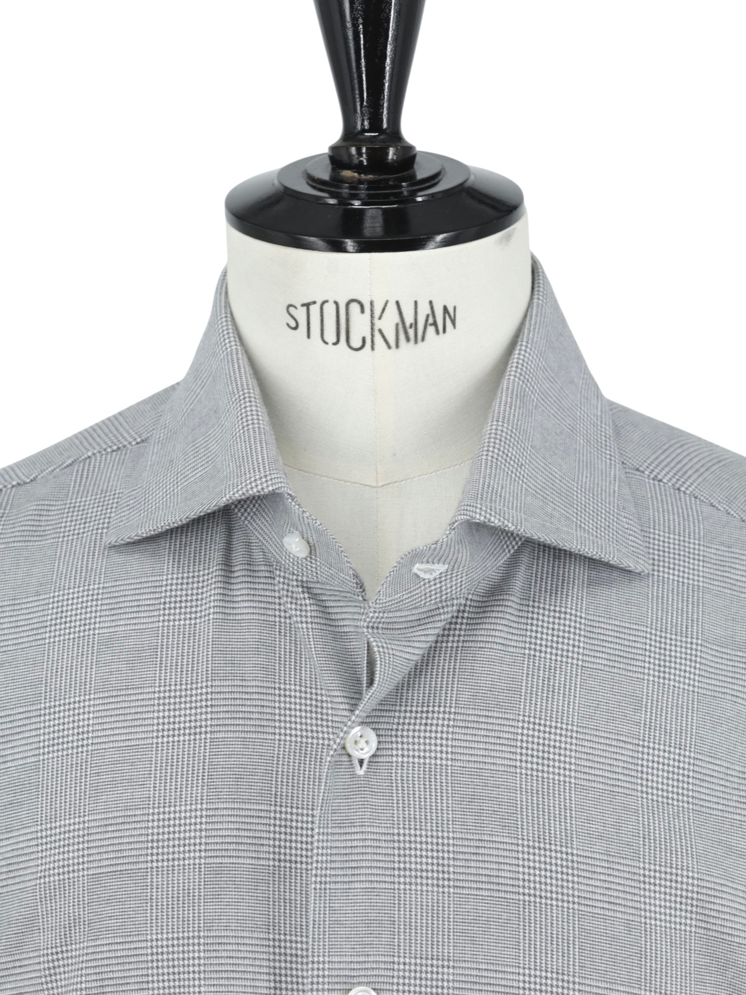 Cesare Attolini Light Grey Softly Brushed-Cotton Glenplaid Shirt