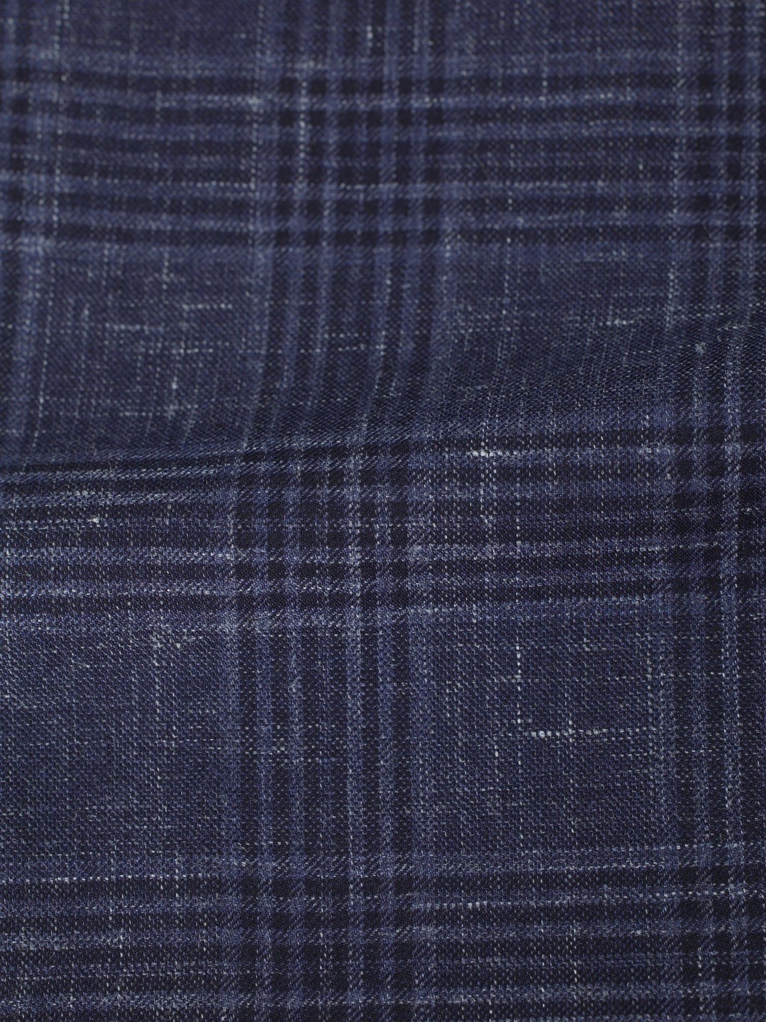 Ermenegildo Zegna Dark Blue Cashmere, Silk & Linen Prince of Wales Milano Easy Jacket