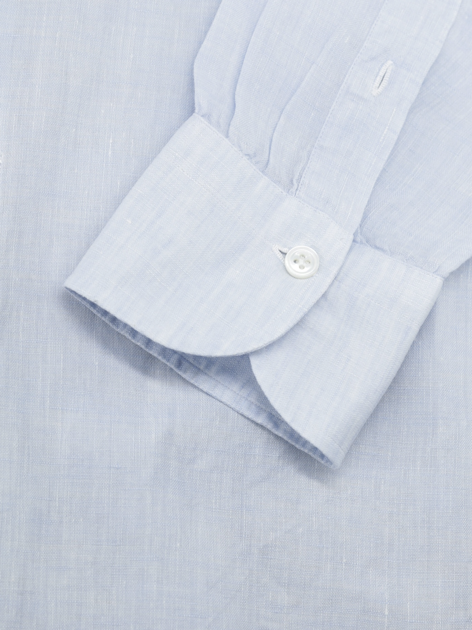Finamore Ice-Blue Pure Linen Eduardo Summer Shirt