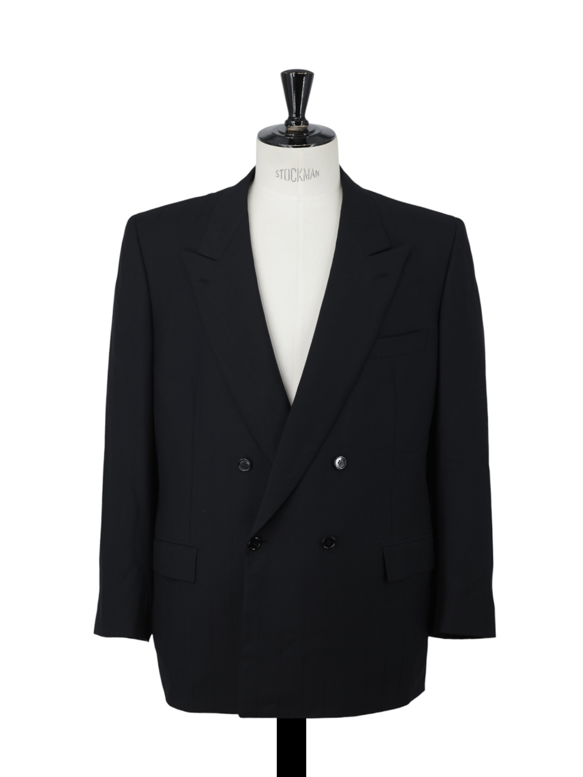 Brioni Black Fine-Wool Vintage Double-Breasted Shadow-Stripe Suit