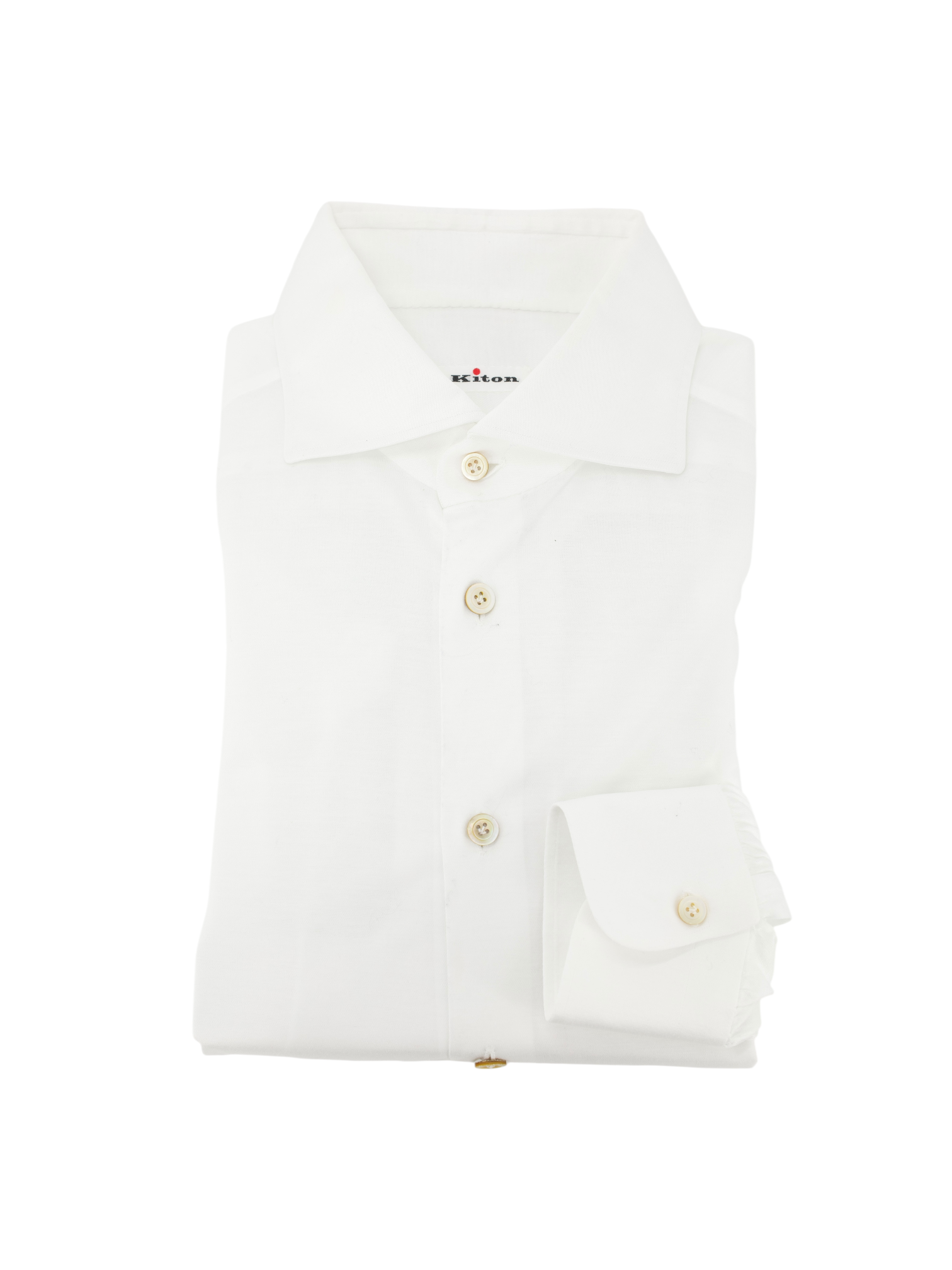 Kiton White Cotton Jersey Knitted Shirt