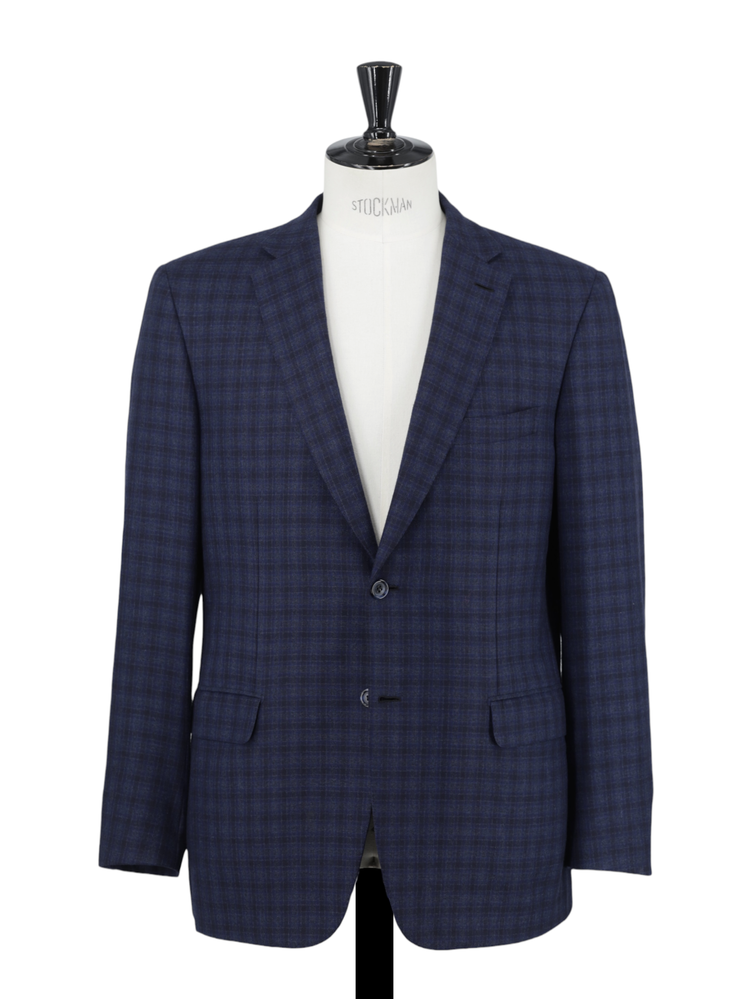 Brioni Dark Blue Brushed-Wool Checkered Brunico jacket