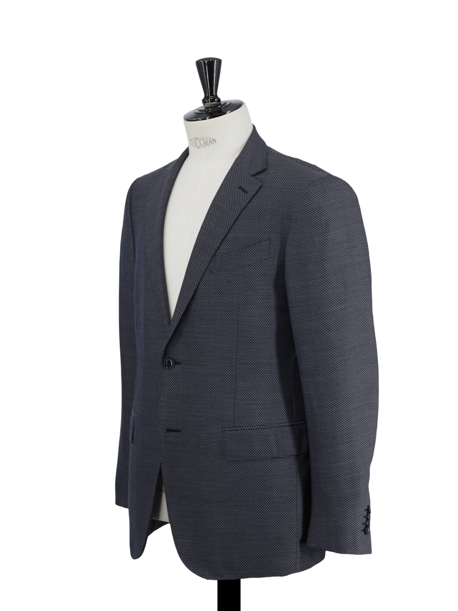 Ermenegildo Zegna Steel Grey "Cool Effect" Wool Micro-Pattern Jacket