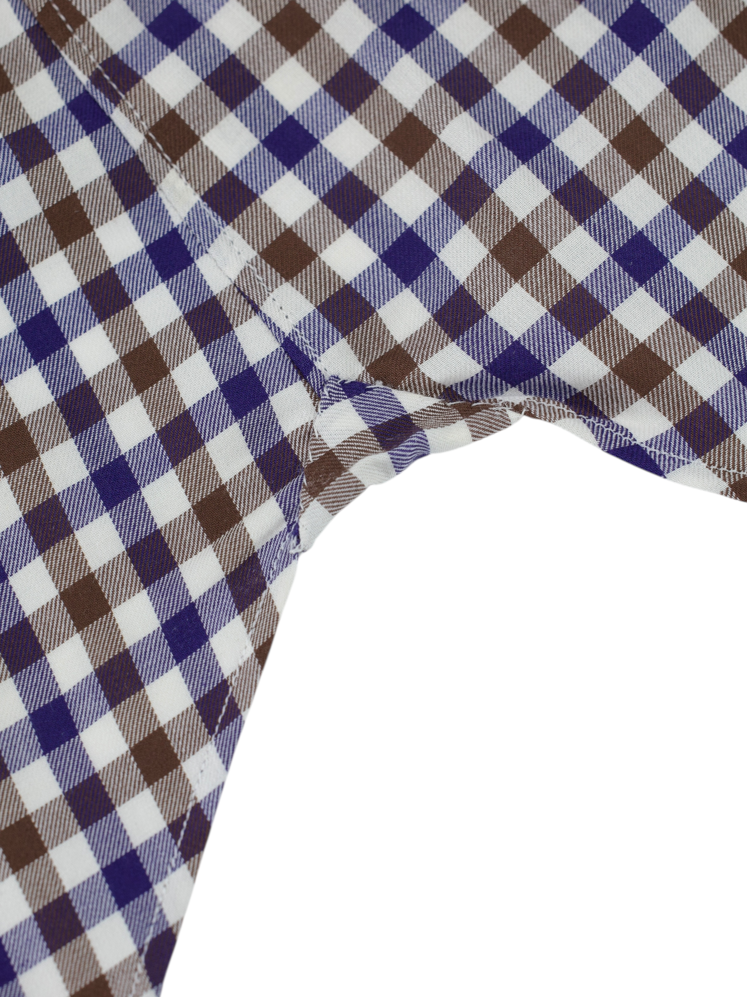 Cesare Attolini Brown & Navy Cotton Gingham-Check Button Down Shirt