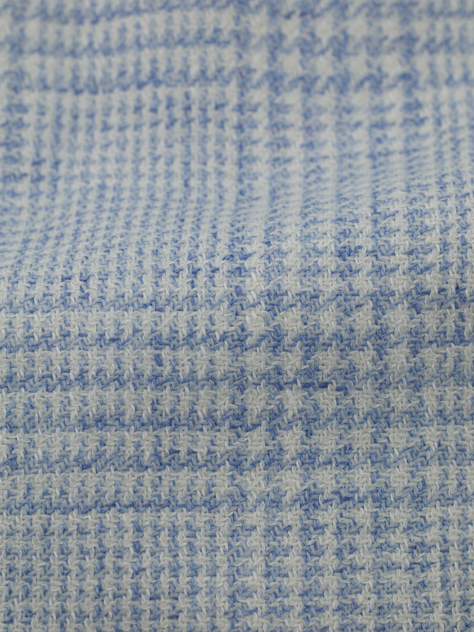 Cesare Attolini Ice Blue Wool & Linen Prince of Wales Jacket
