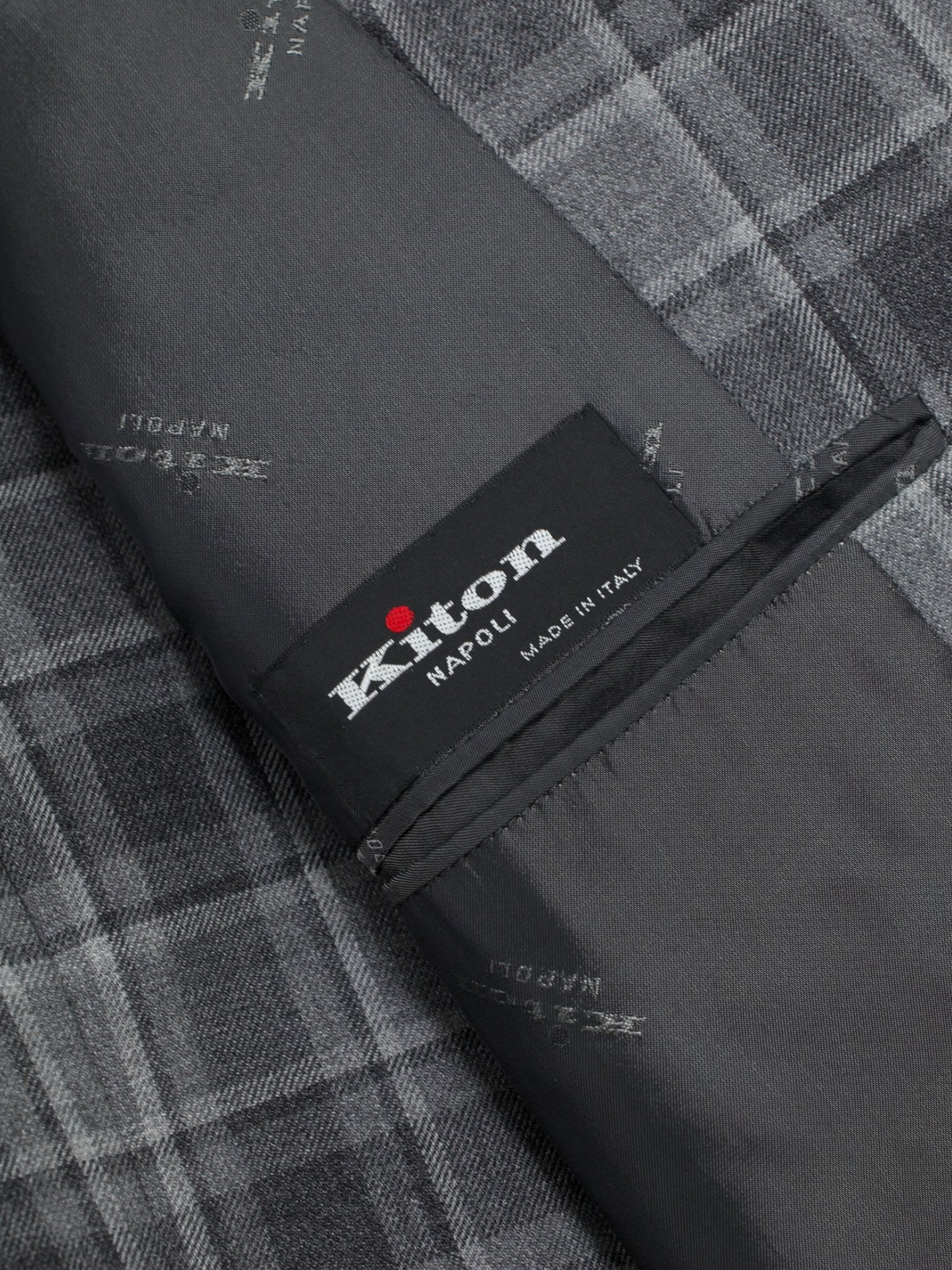 Kiton Taupe Cashmere & Silk Checkered Jacket