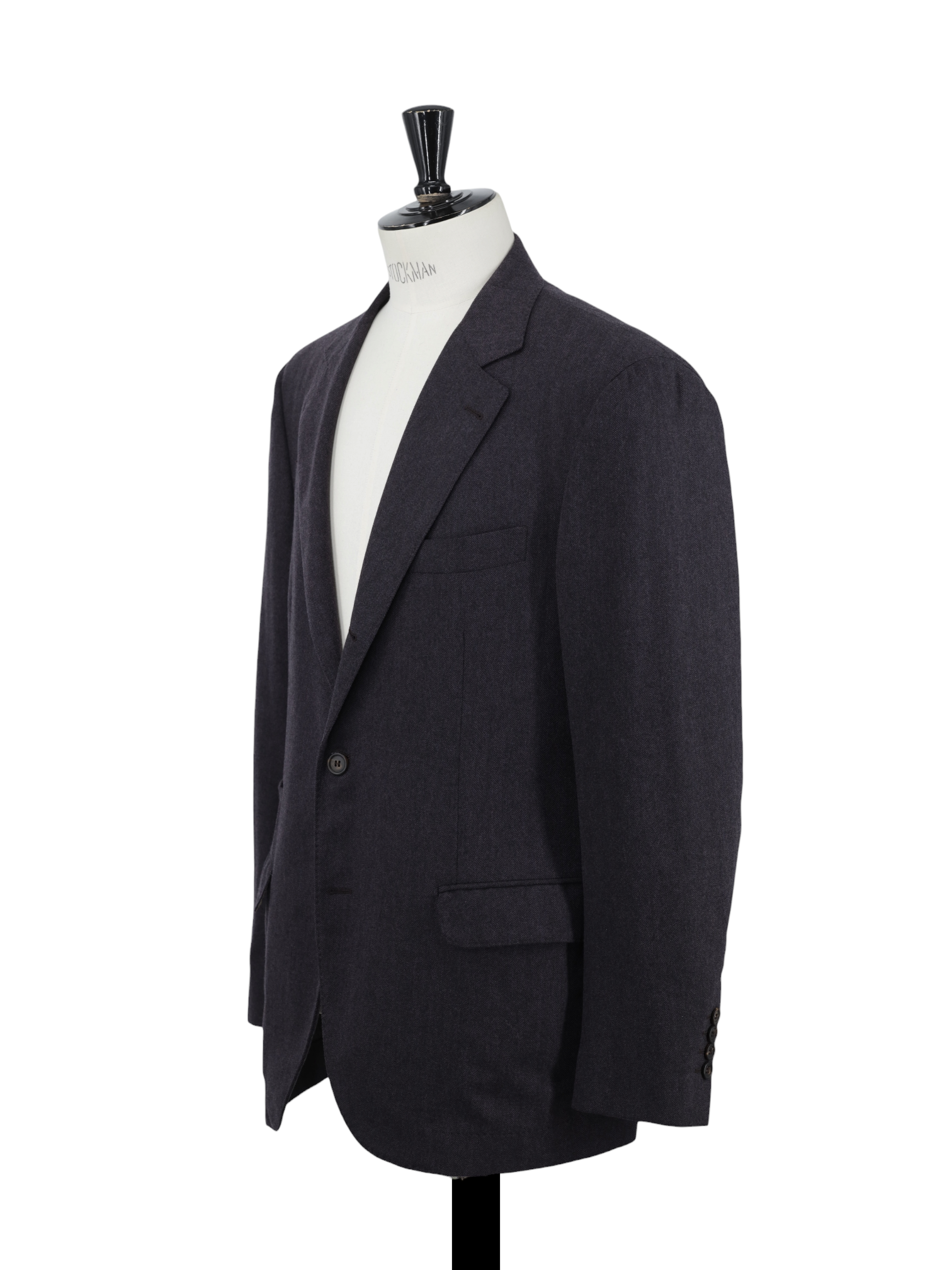 Brunello Cucinelli Aubergine Wool & Cashmere Herringbone Jacket