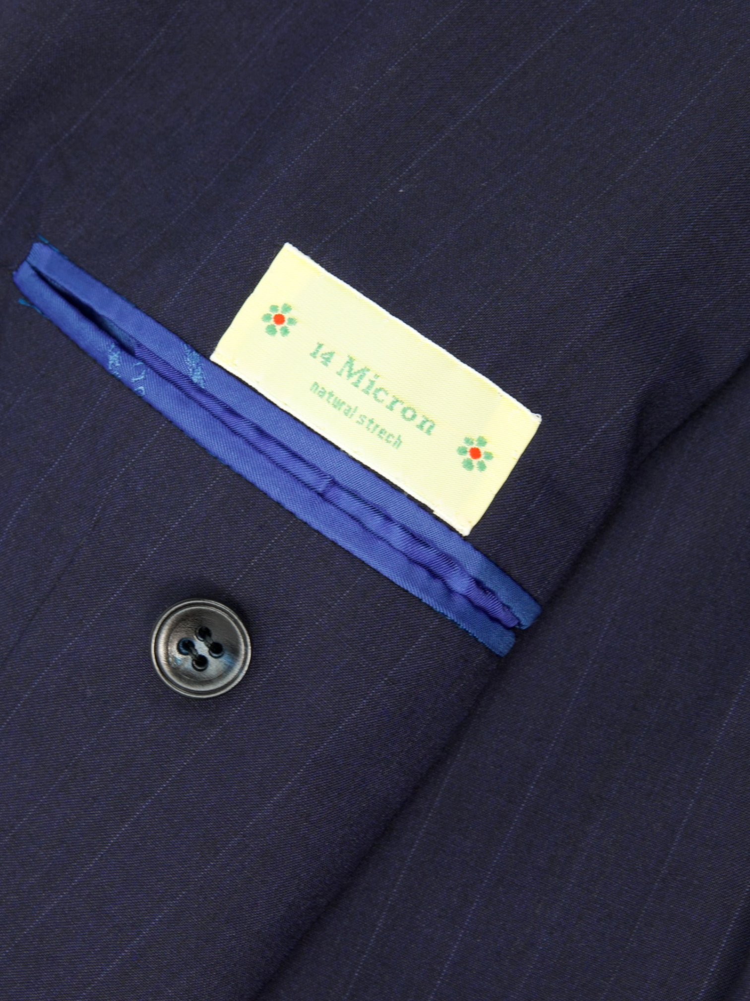 Kiton Navy 14-Micron Natural Stretch Pinstripe Suit