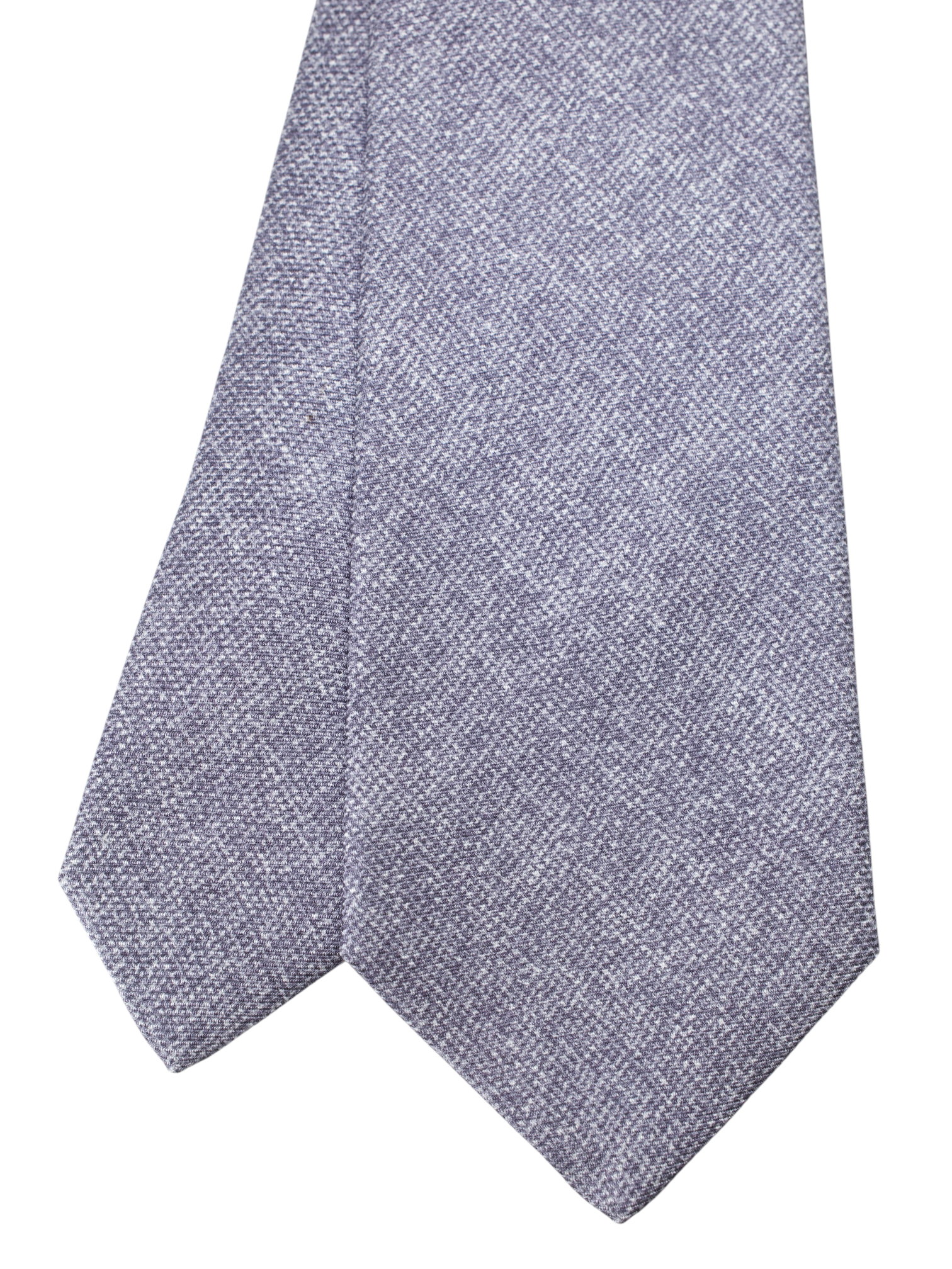Kiton 5-Fold Silver-Grey Silk Smooth-Pinpoint Tie