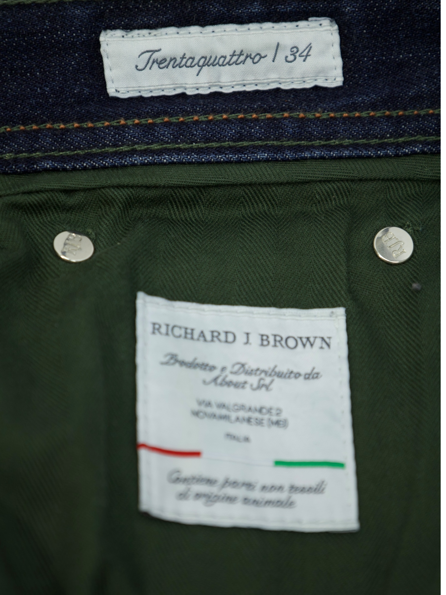 Richard J. Brown Denim Blue Cotton & Elastane Jeans