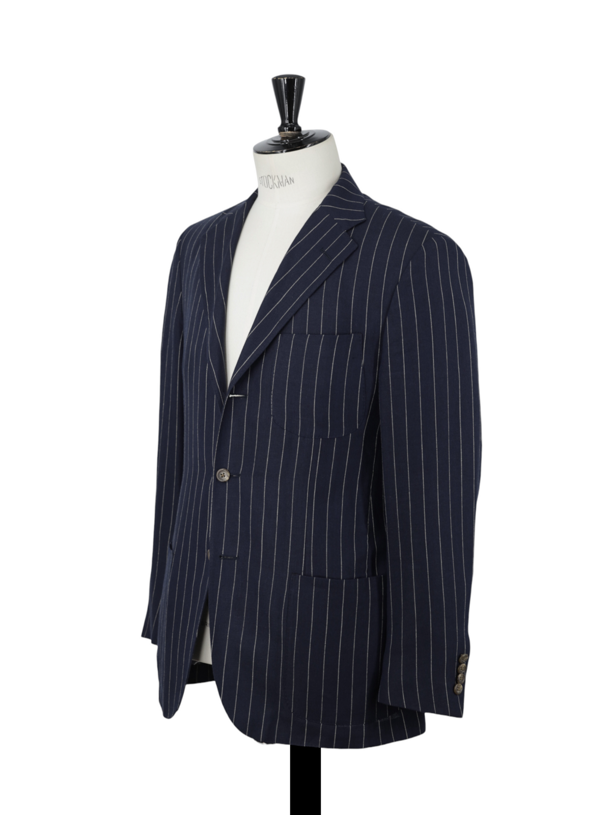 Ralph Lauren Navy Linen & Wool “Made in Italy” Pinstripe Jacket