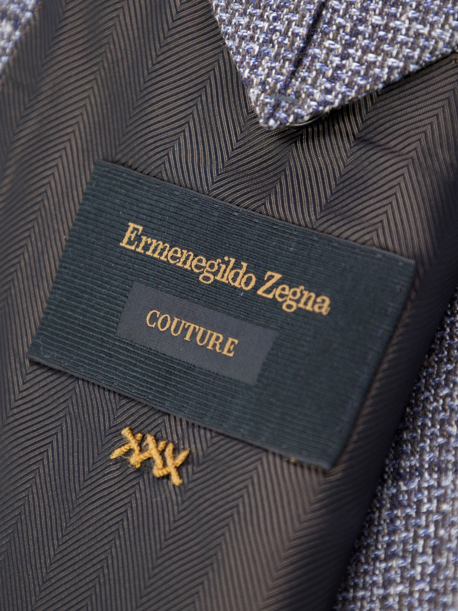 Ermenegildo Zegna Light Brown Wool, Silk & Linen Couture Jacket