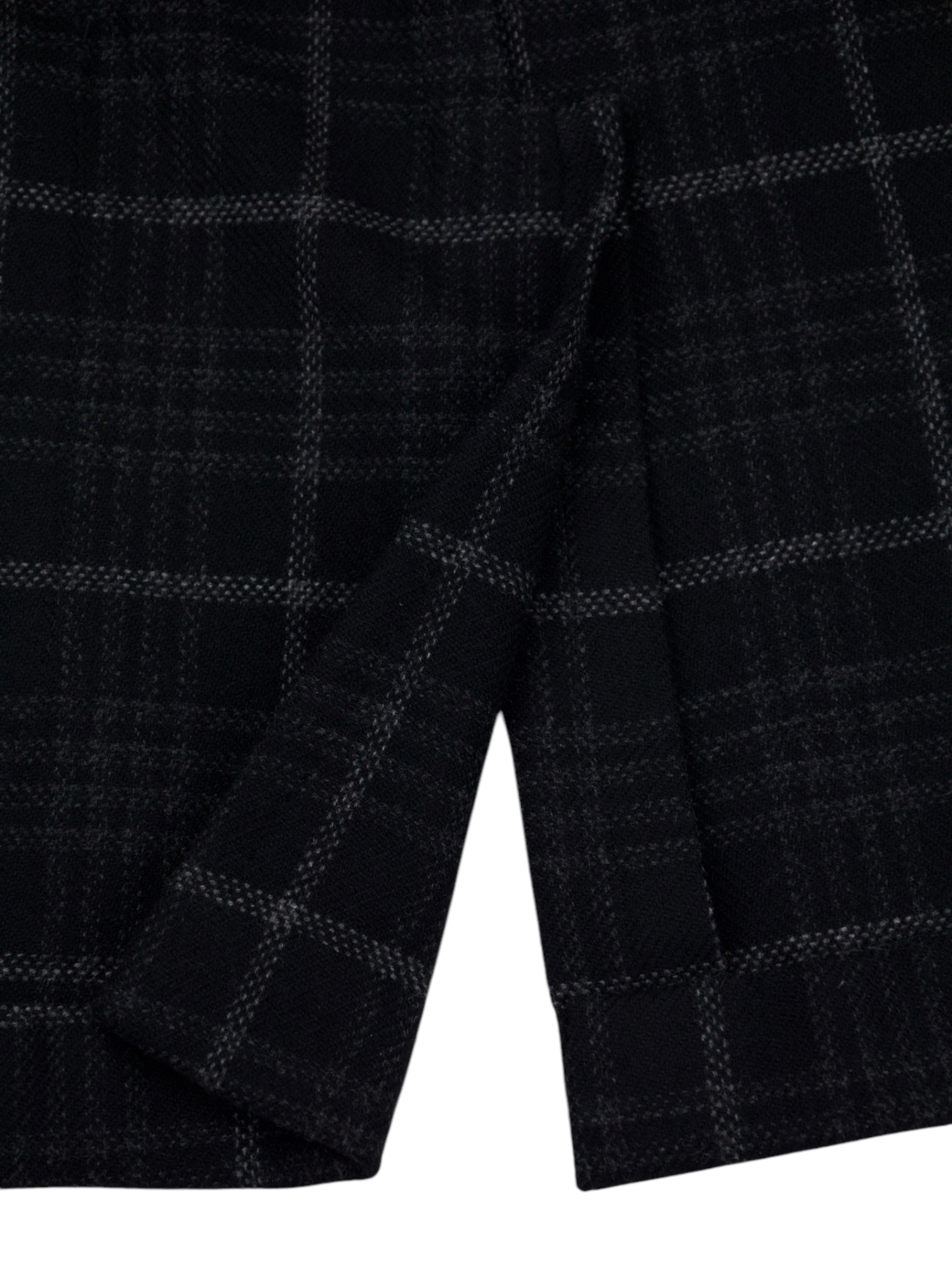 Isaia Black Plushy Wool & Cashmere Overcheck Jacket