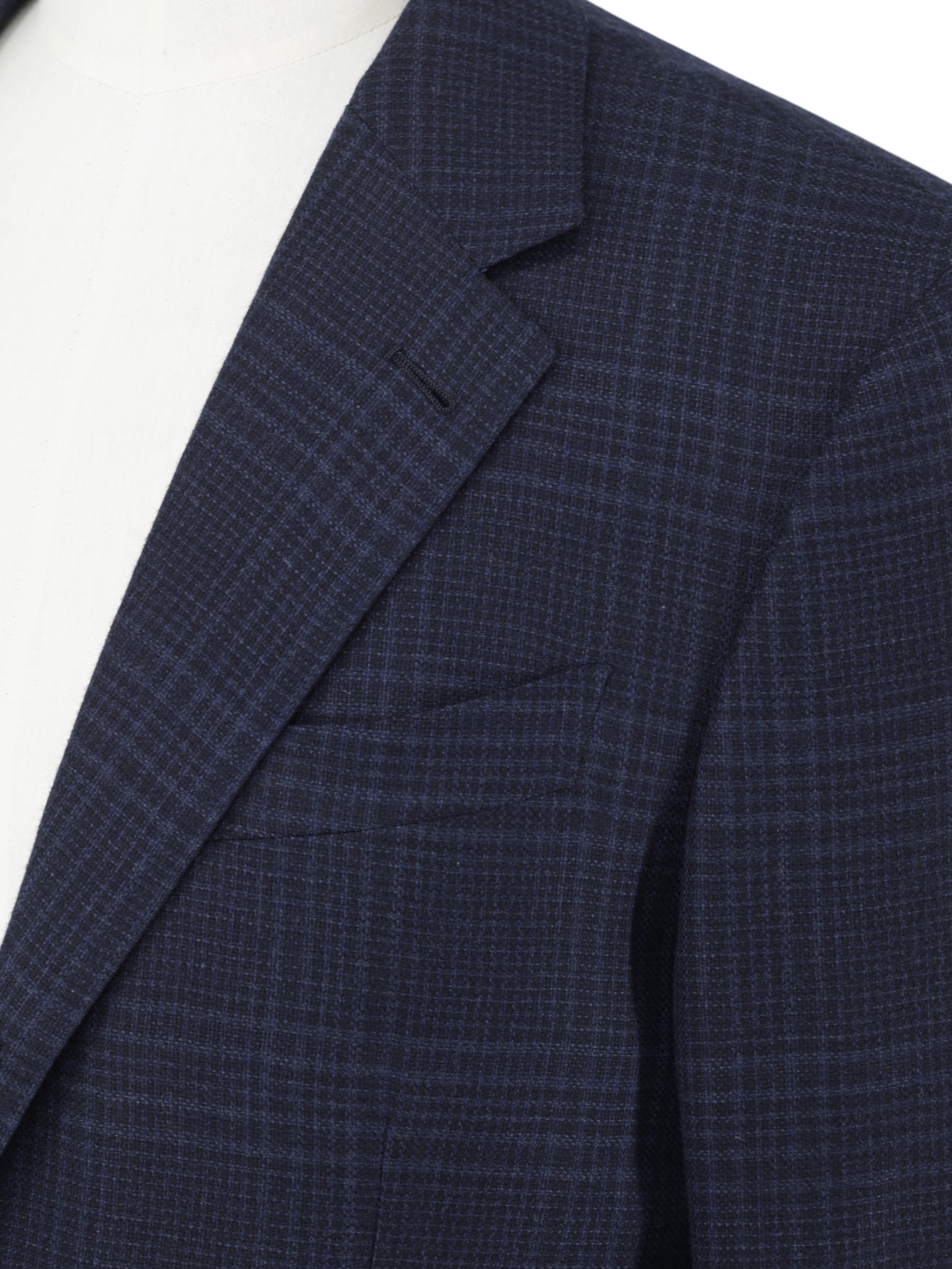 Ermenegildo Zegna Navy Trofeo-Light Wool Prince of Wales Milano Easy Jacket