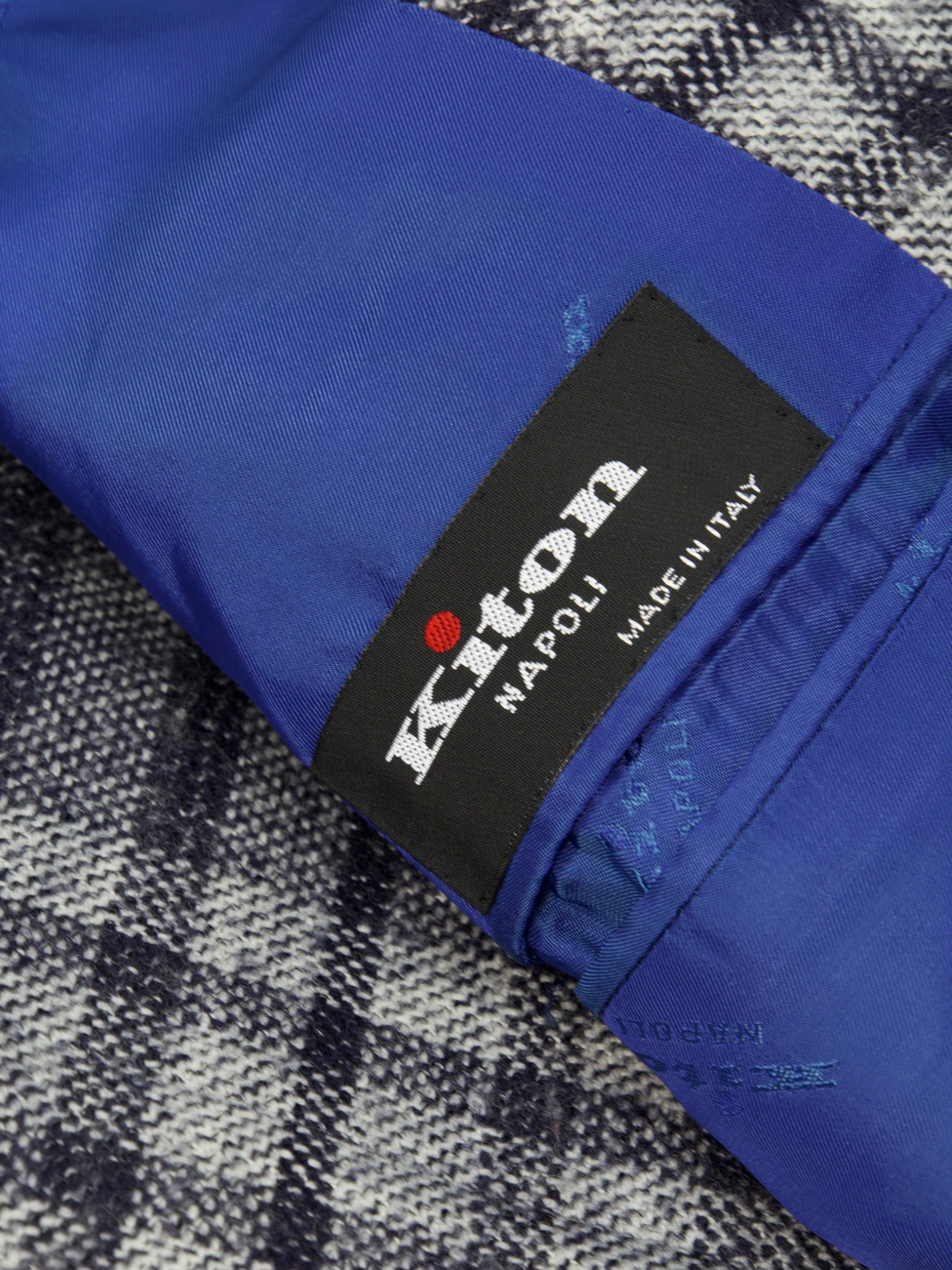 Kiton Indigo Blue Cashmere & Silk Tartan Check Jacket