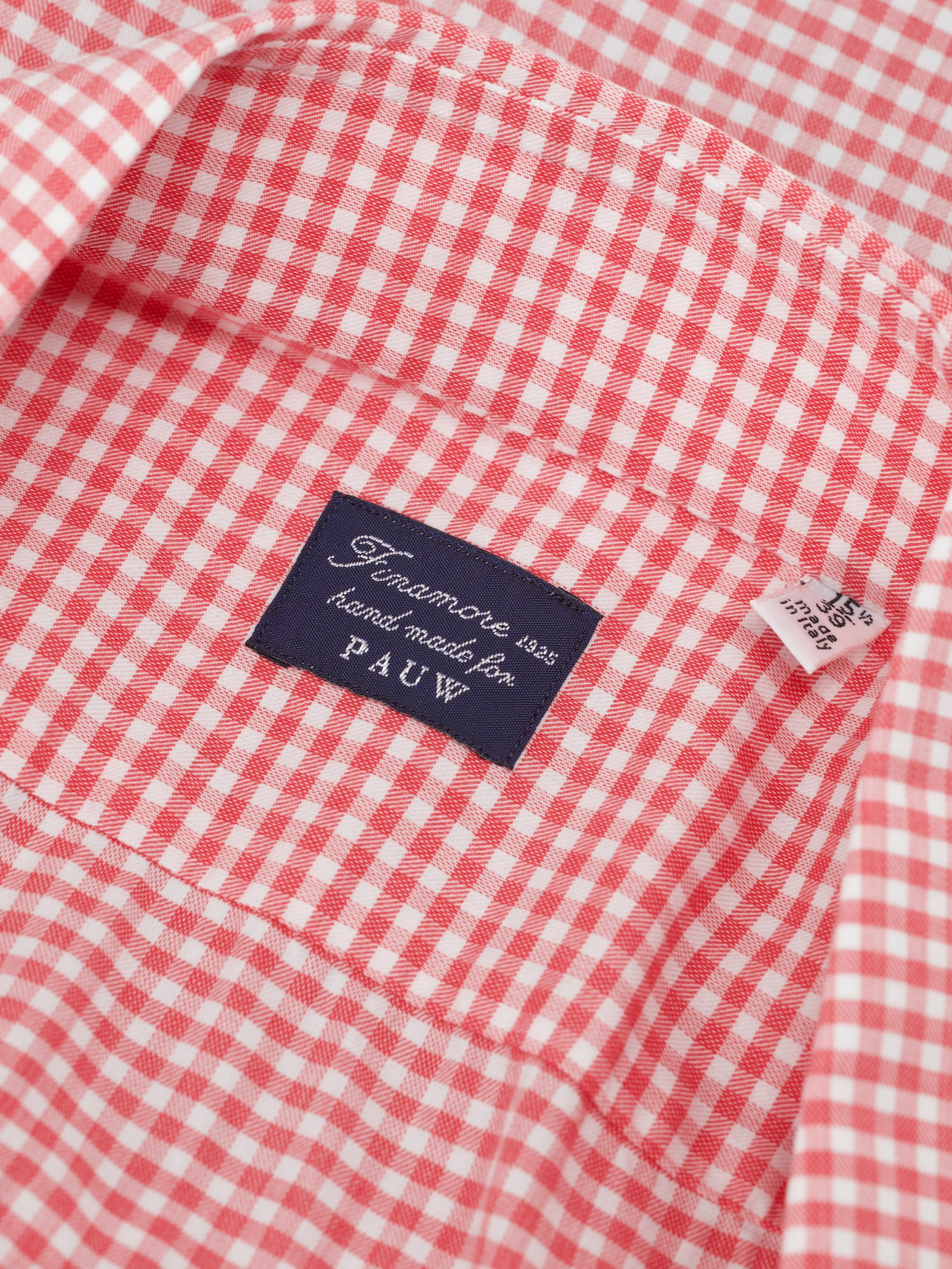 Finamore Soft Red & White Cotton Gingham Check Shirt
