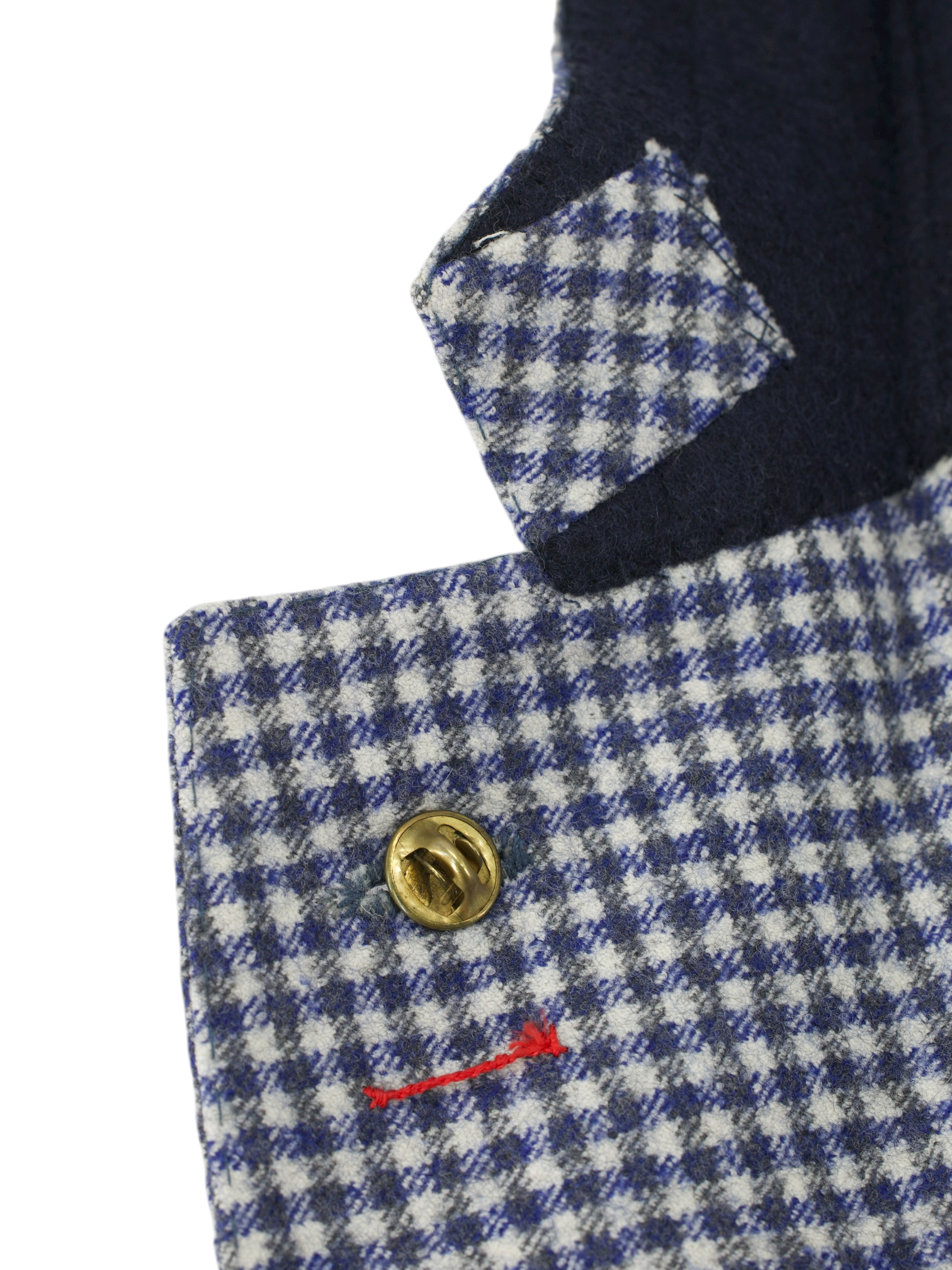 Isaia Blue Brushed-Wool Flannel Gun Check Jacket