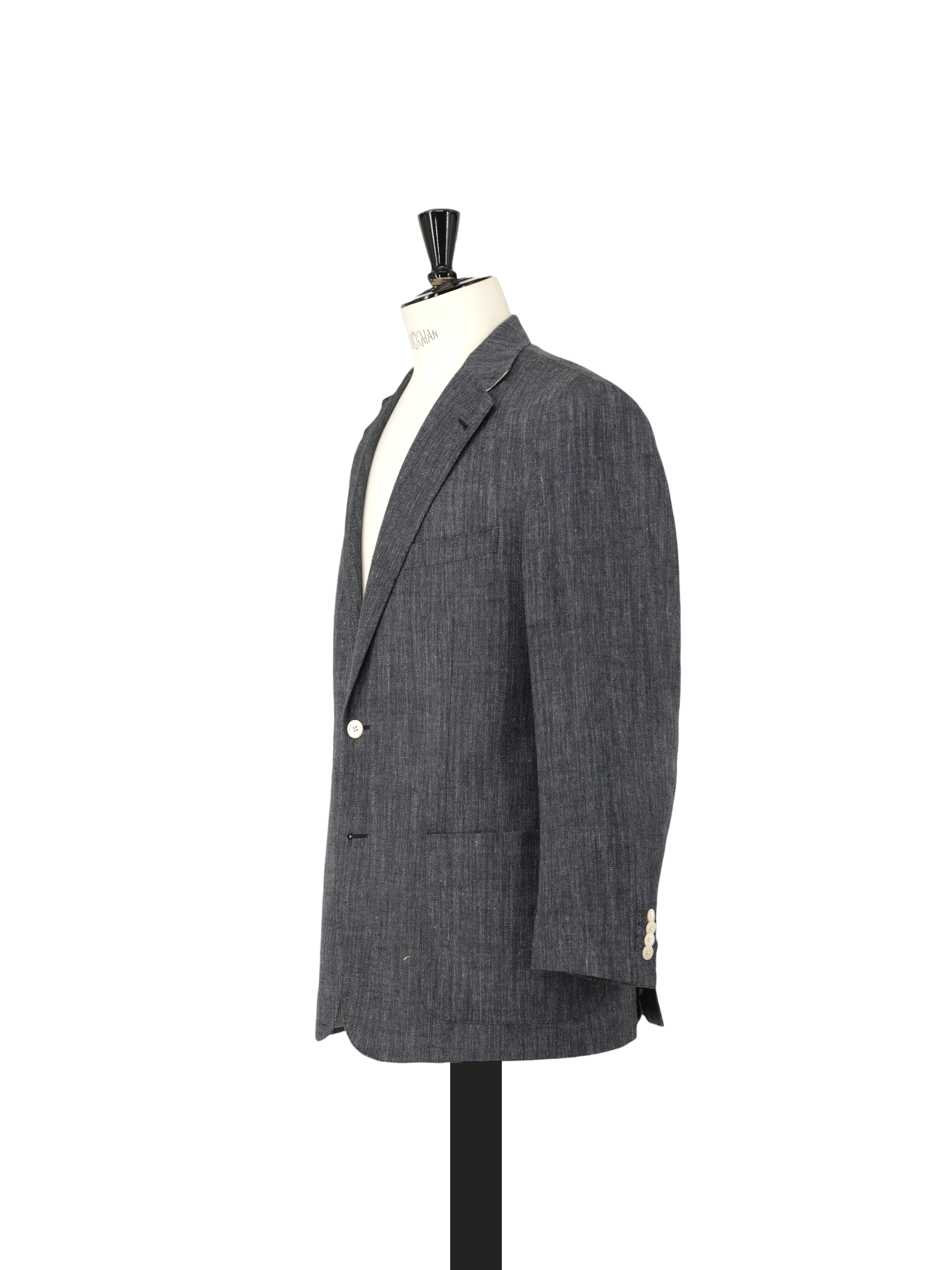 Corneliani Steel Blue Silk, Linen & Wool Twill Jacket