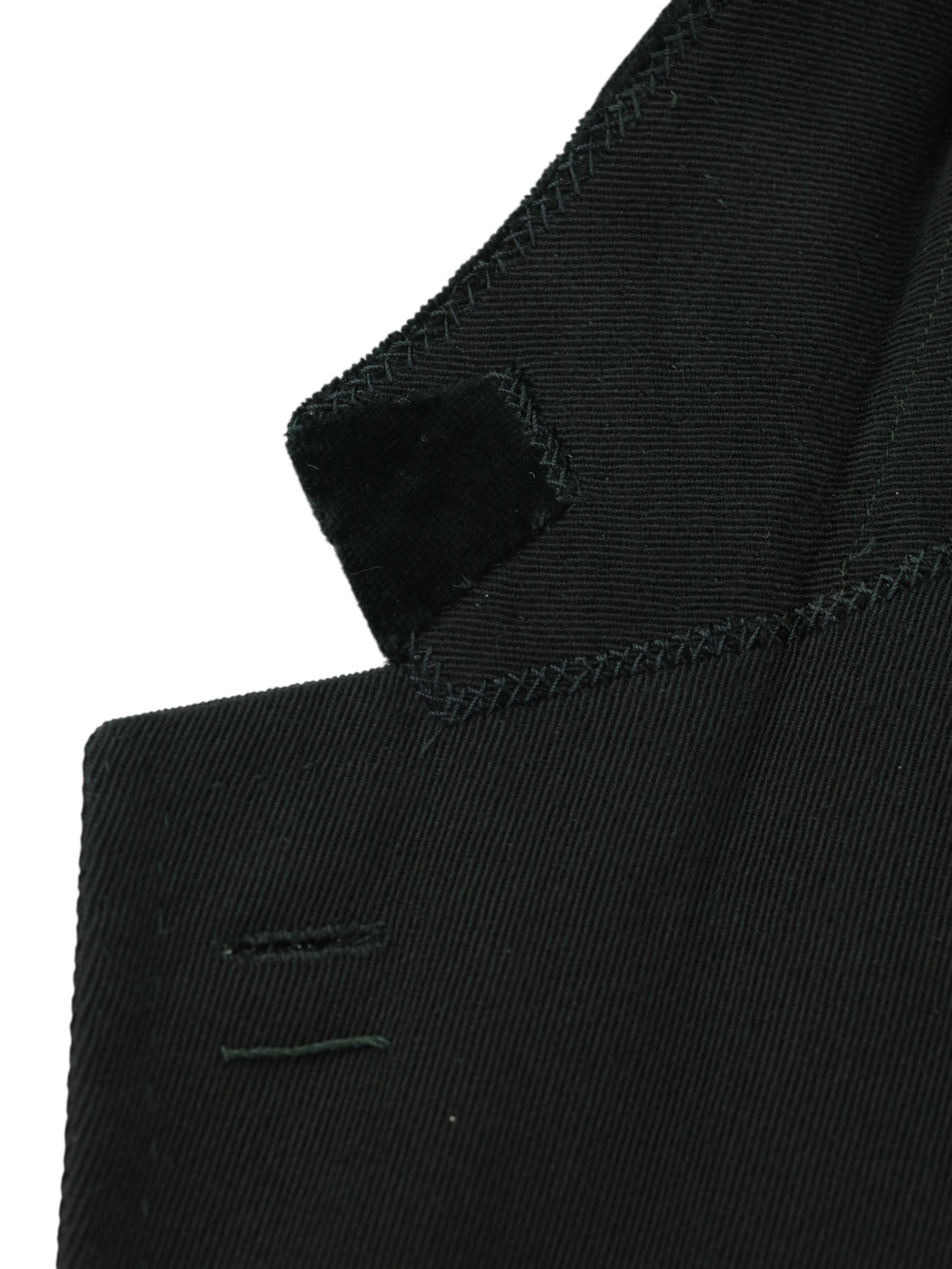 Cesare Attolini Black Wool & Cotton Gabardine-Twill Covert Coat