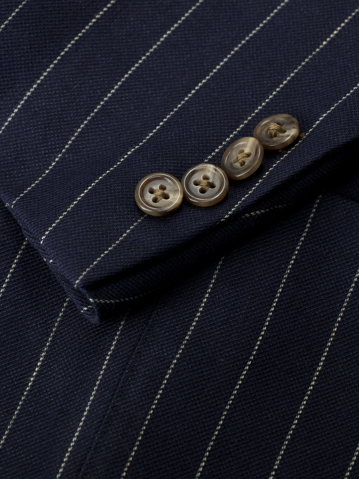Ralph Lauren Navy Linen & Wool “Made in Italy” Pinstripe Jacket