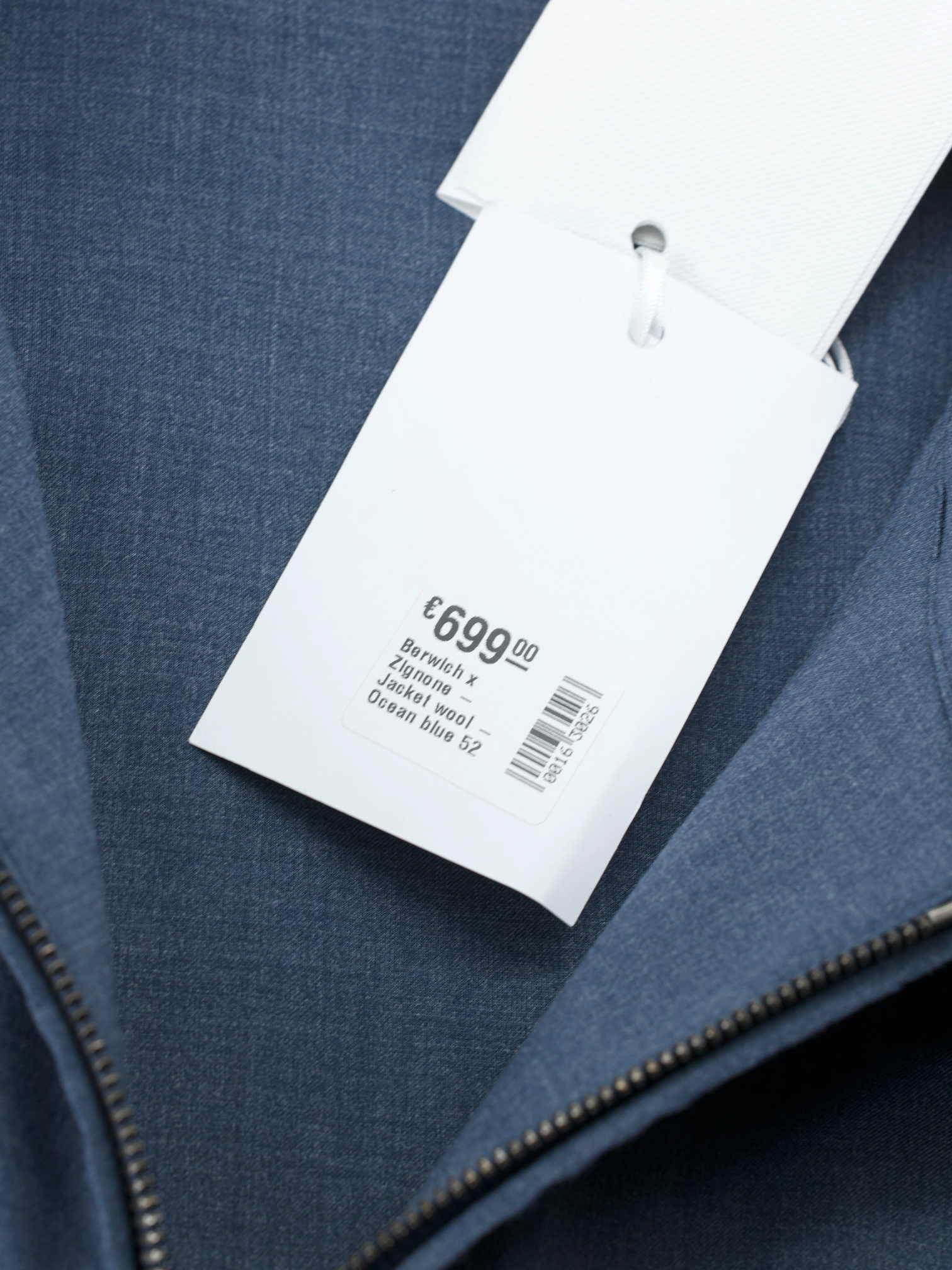 Berwich x Zignone Ocean Blue Wool & Viscose Blouson Jacket