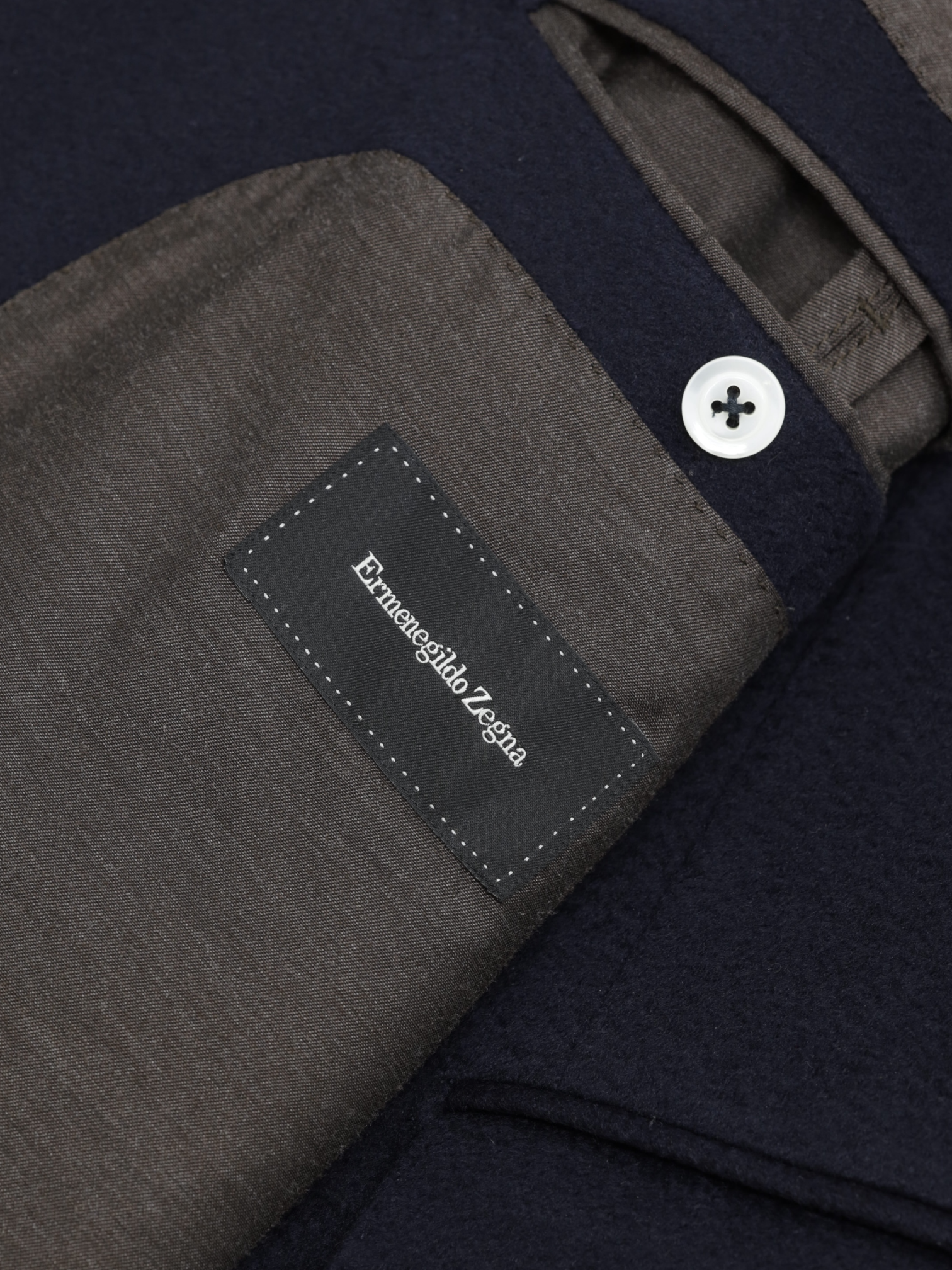 Ermenegildo Zegna Navy Pure Cashmere Milanese Overcoat