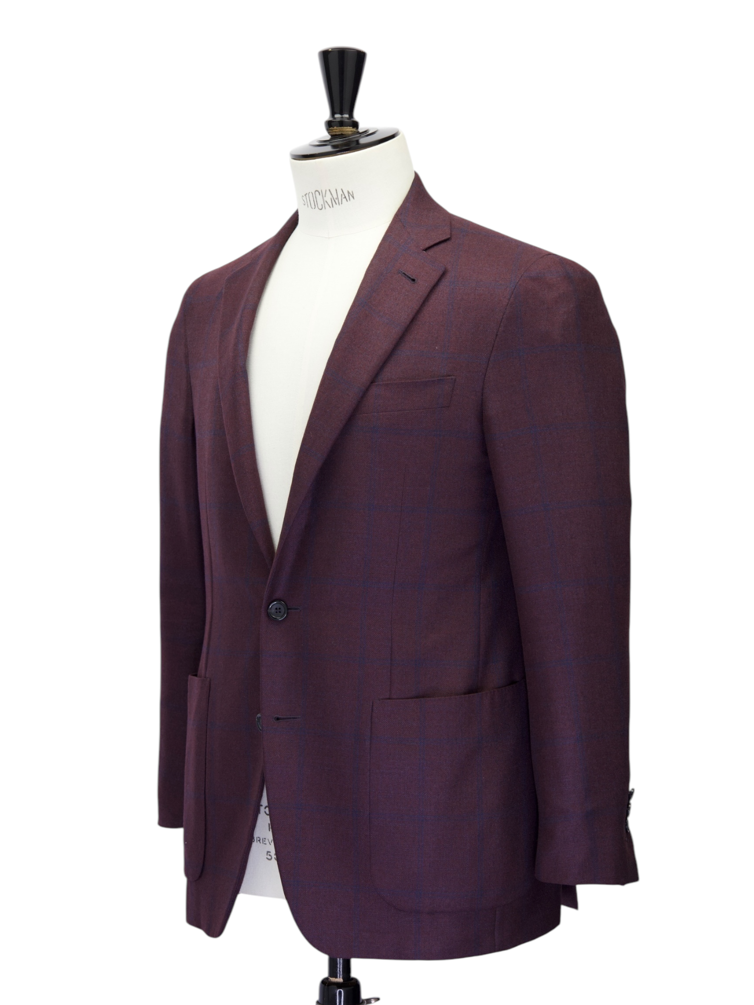 Canali Burgundy "Exclusive" Silk & Cashmere Windowpane Jacket