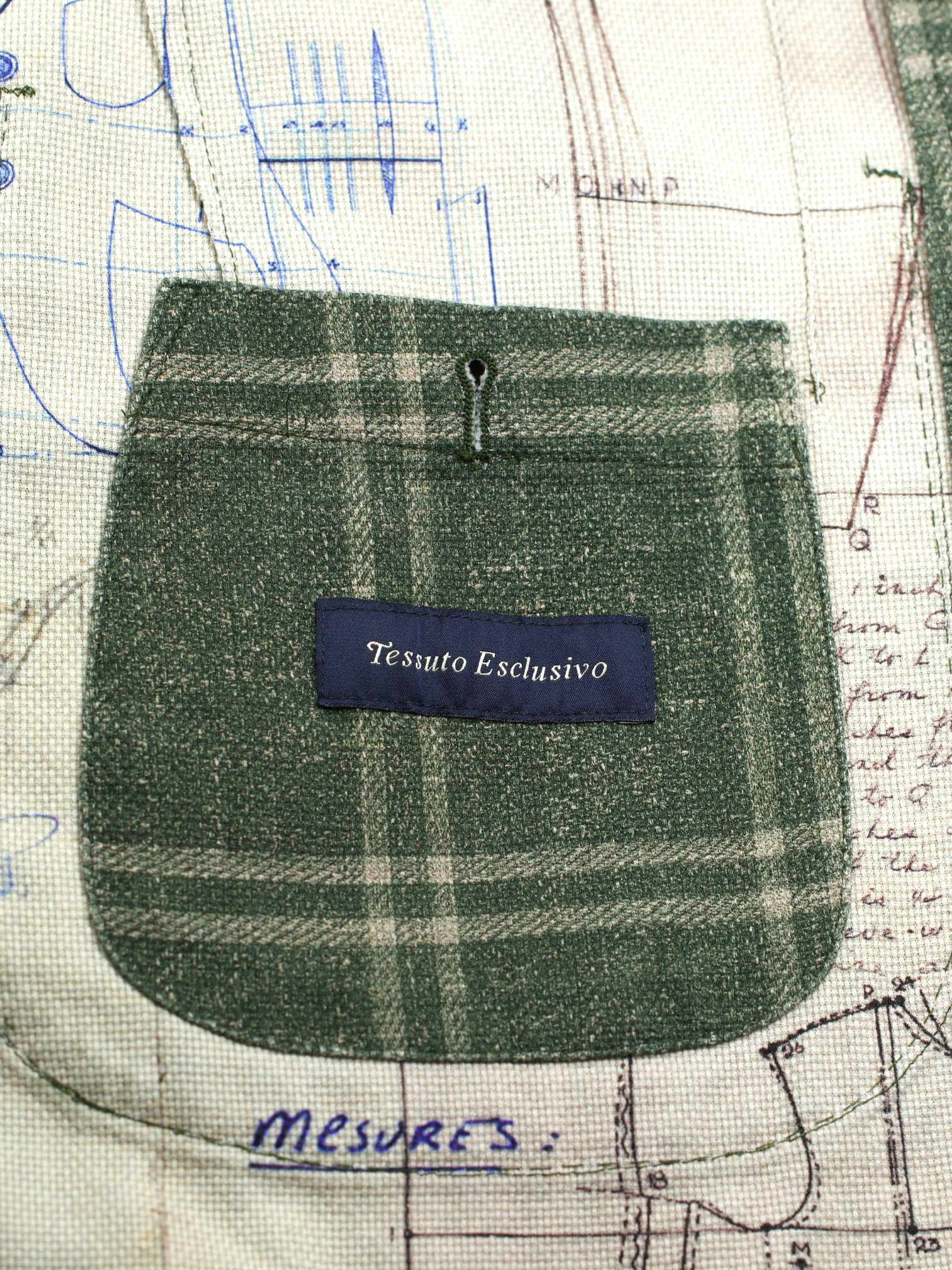 Lardini Khaki Green Cotton Tartan Check Jacket