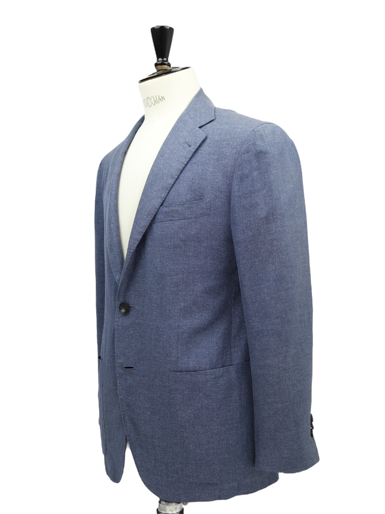 Kiton Steel Blue Cotton & Linen Melange Jacket