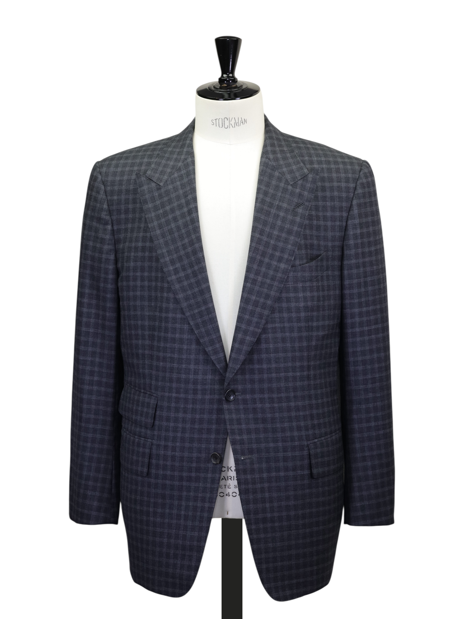 Tom Ford Grey Wool Gingham-Check Windsor Jacket