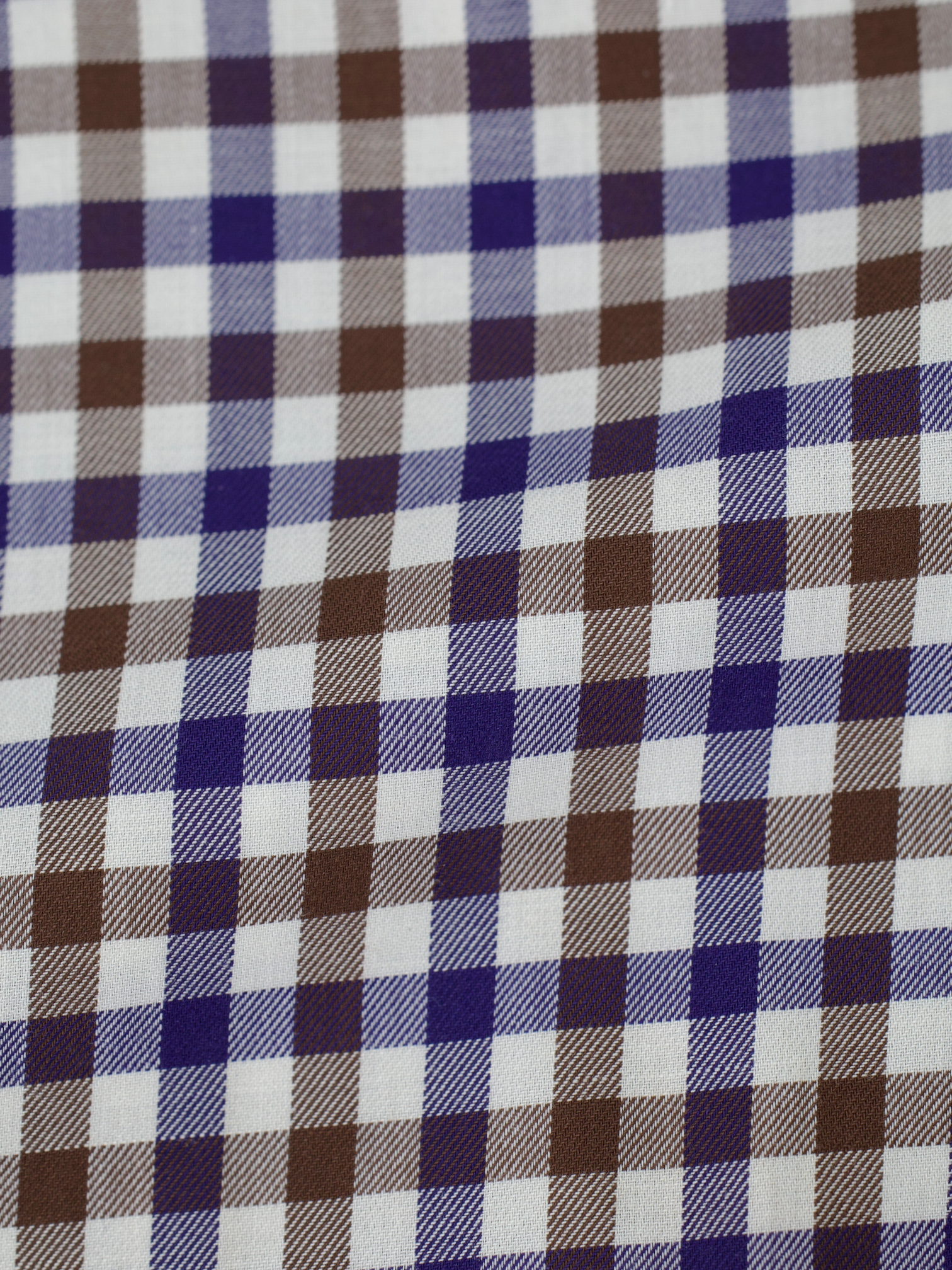 Cesare Attolini Brown & Navy Cotton Gingham-Check Button Down Shirt