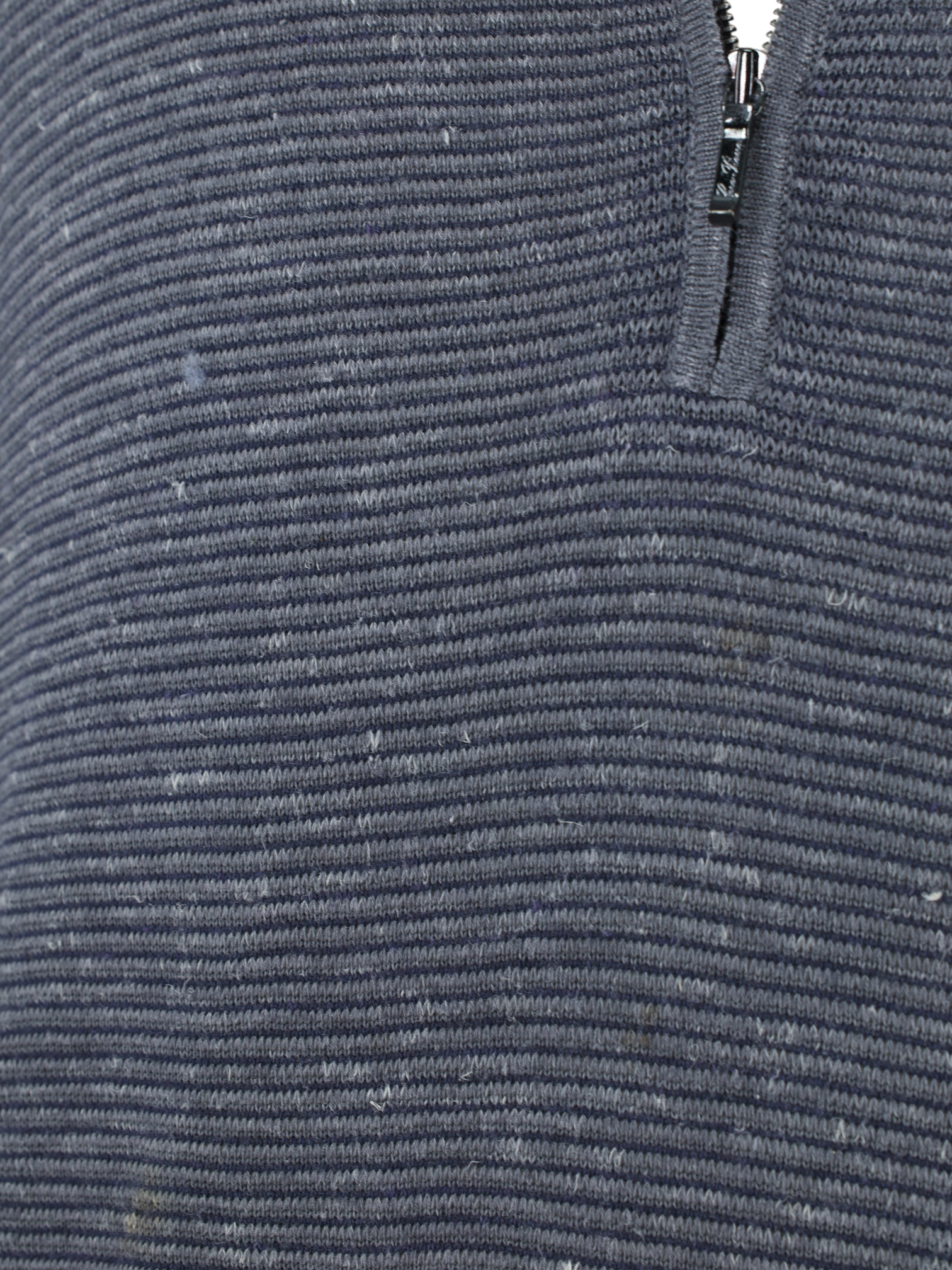 Loro Piana Grey Silk, Cashmere & Linen Melange Micro-Pattern Half-Zip Sweater