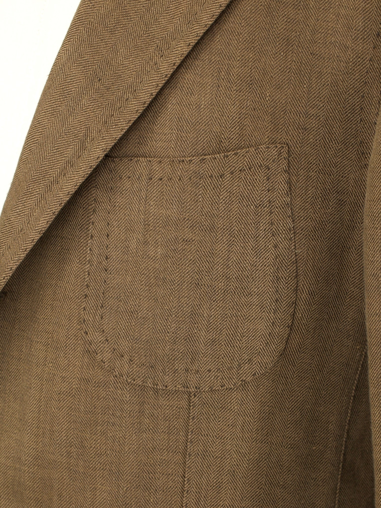 Cesare Attolini Tobacco Brown Pure-Linen Herringbone Summer Suit