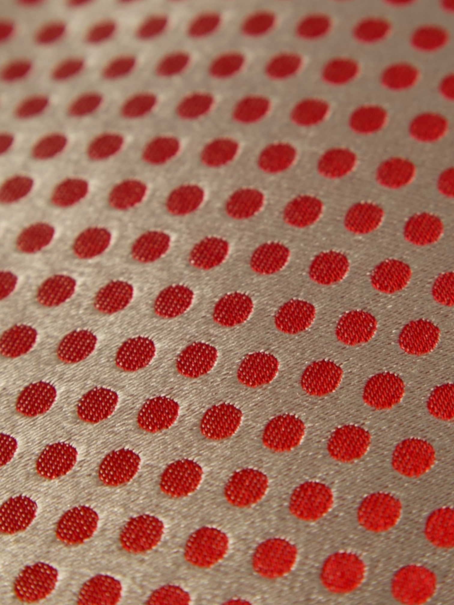 Kiton 7-Fold Grey & Red Polkadot Silk Tie