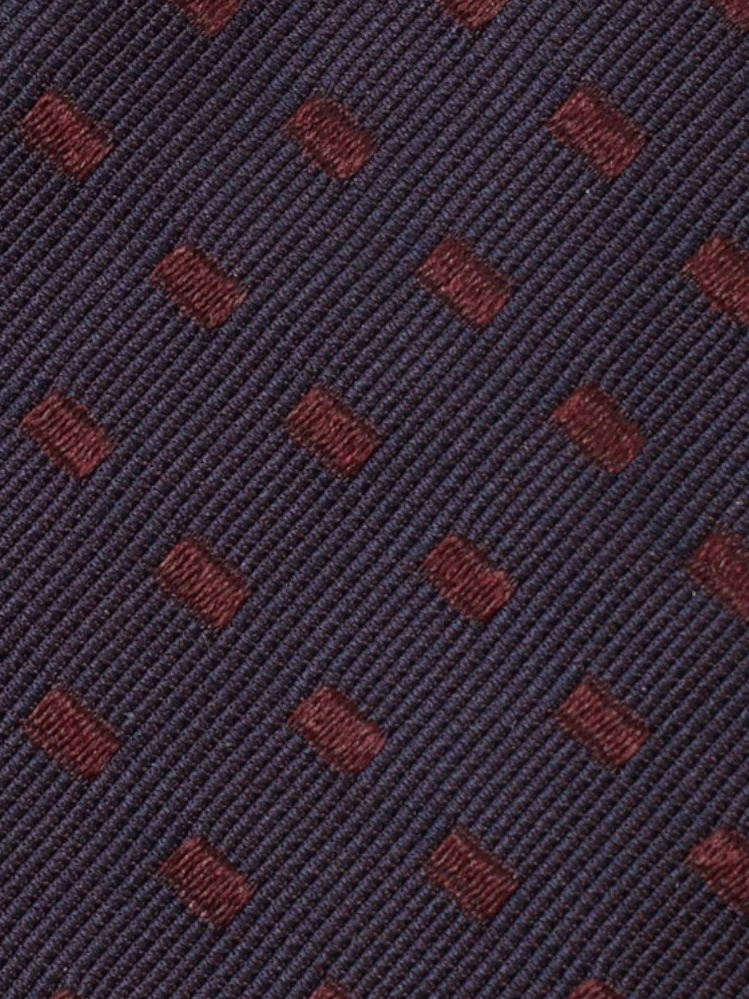 Kiton 5-Fold Mahogany Brown Silk Geometric-Pattern Untipped & Handrolled Tie