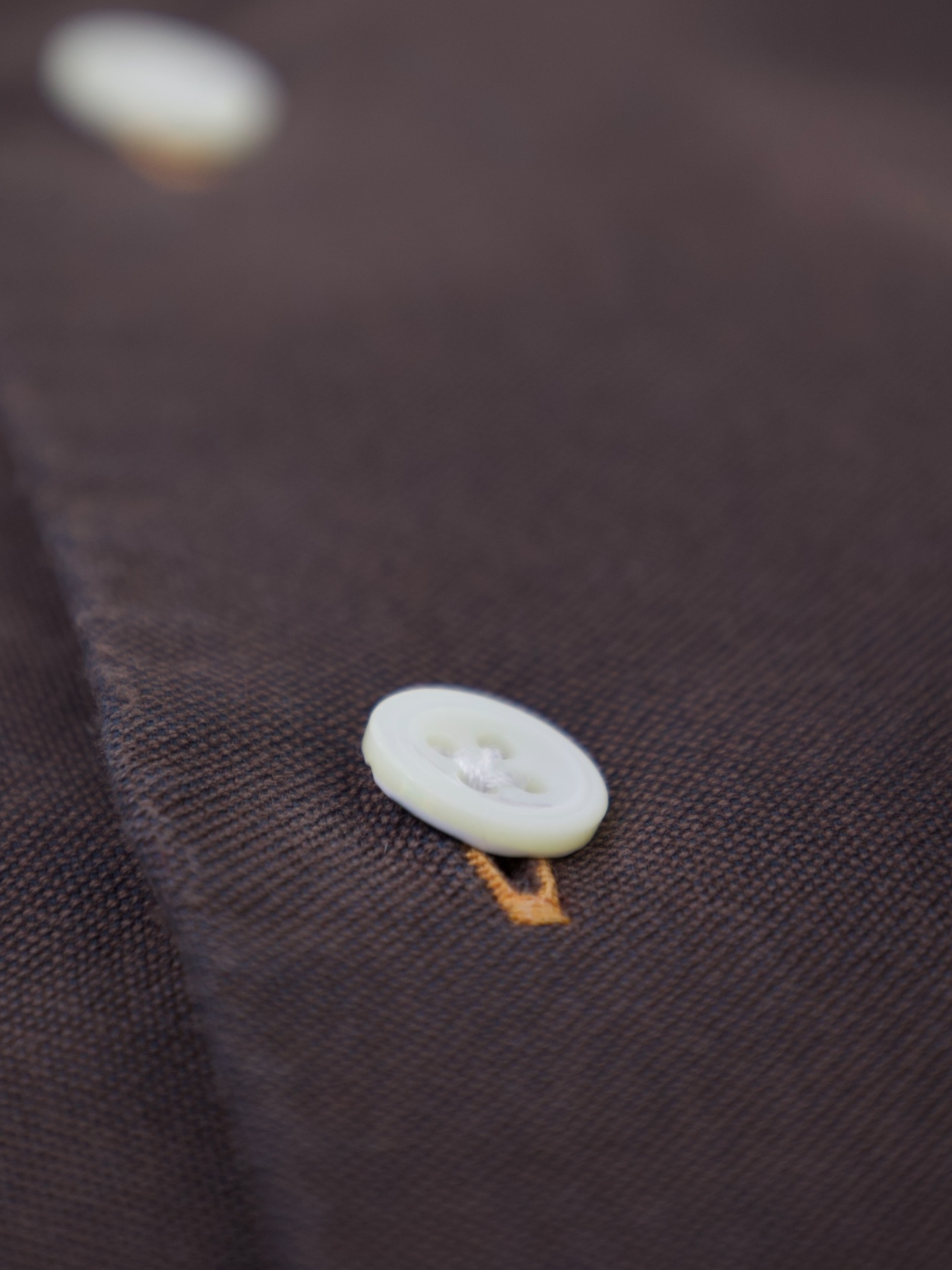 Finamore Chocolate Brown Pique Cotton Shirt