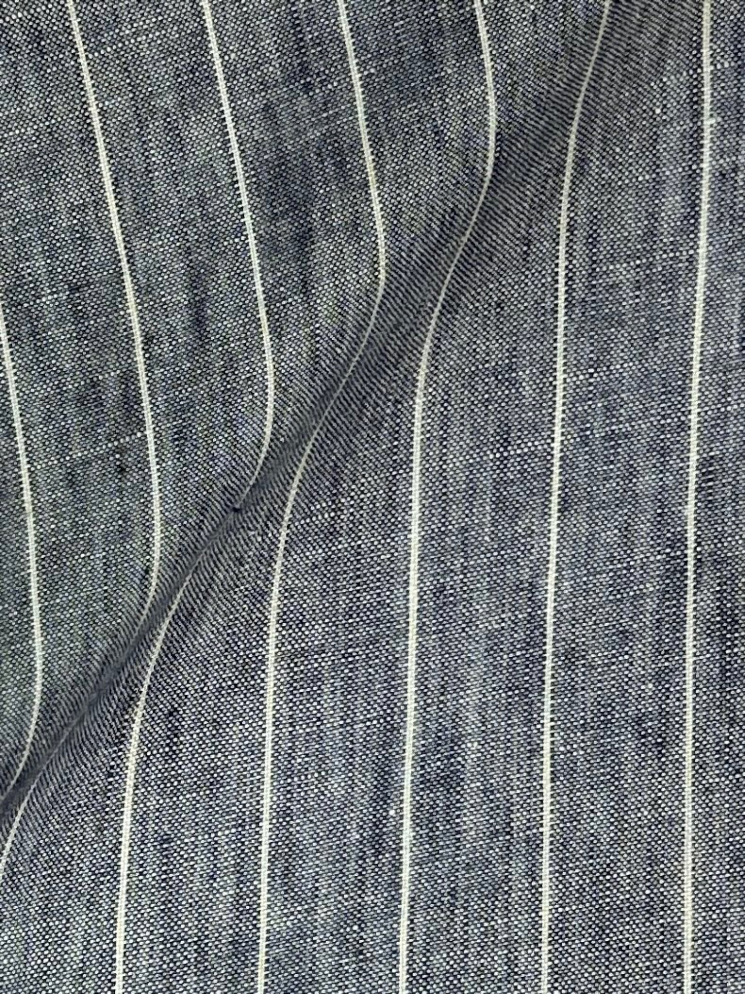 Corneliani Denim Blue Linen Pinstripe Jacket