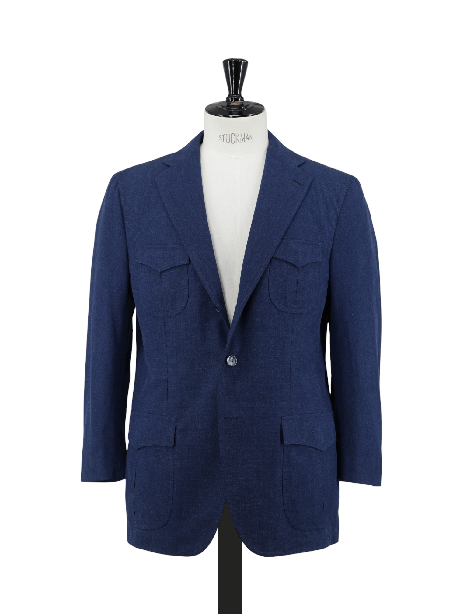 Cesare Attolini Neapolitan Blue Cotton Sahariana Summer Jacket