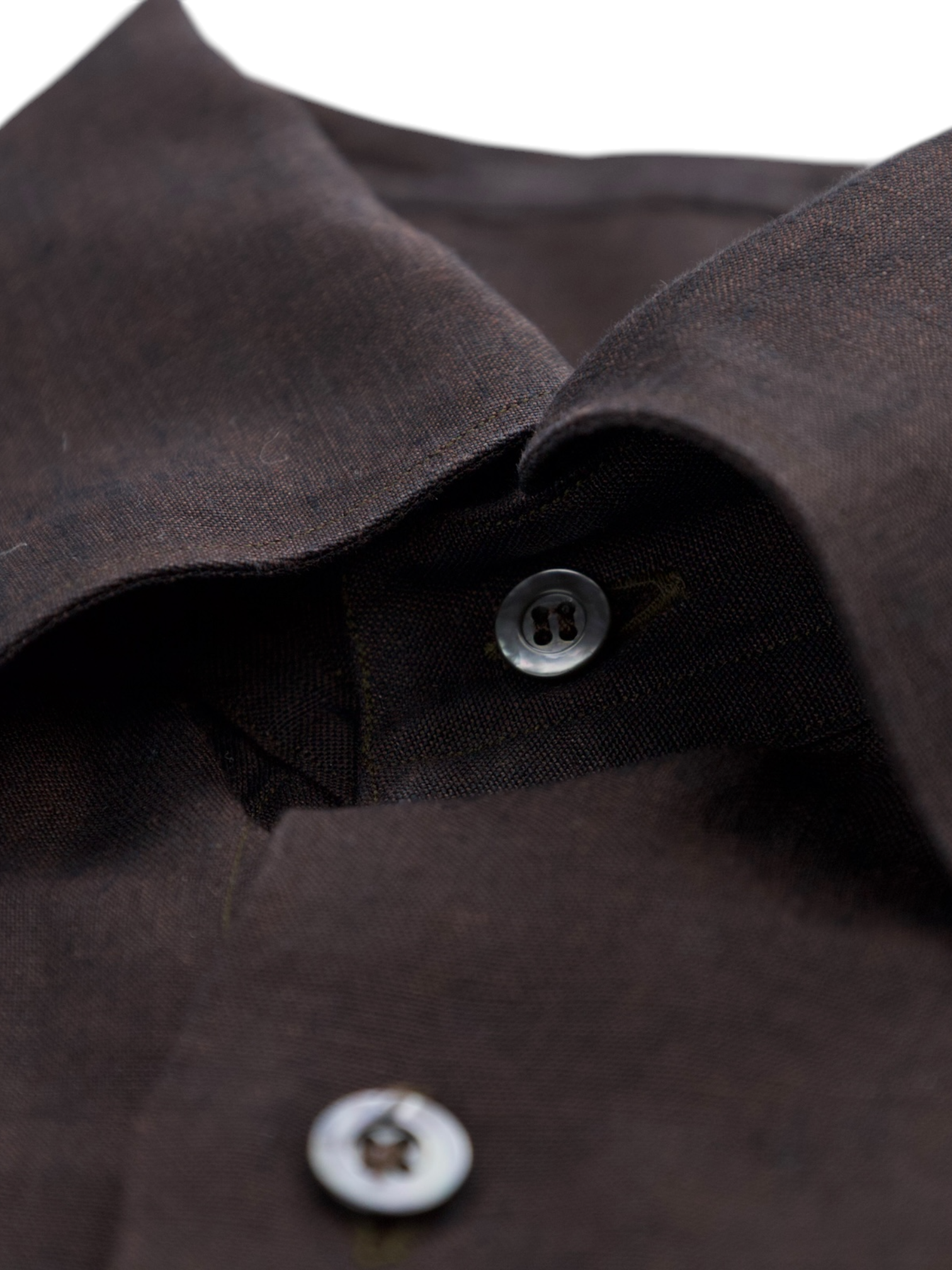 Fray Chocolate Brown Linen Button-Down Collar Shirt