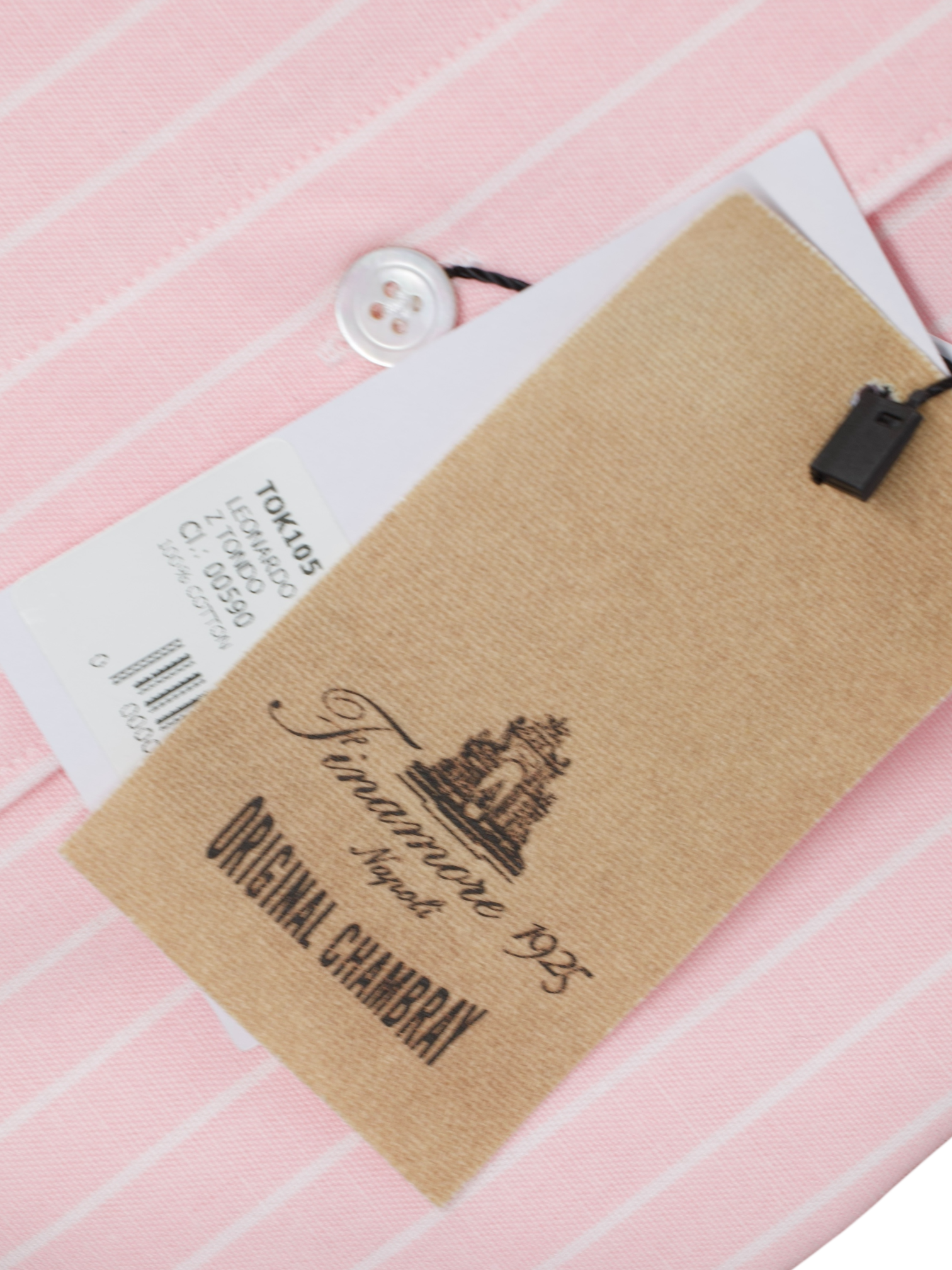 Finamore Pink Heavyweight Chambray Cotton Button-Down Shirt