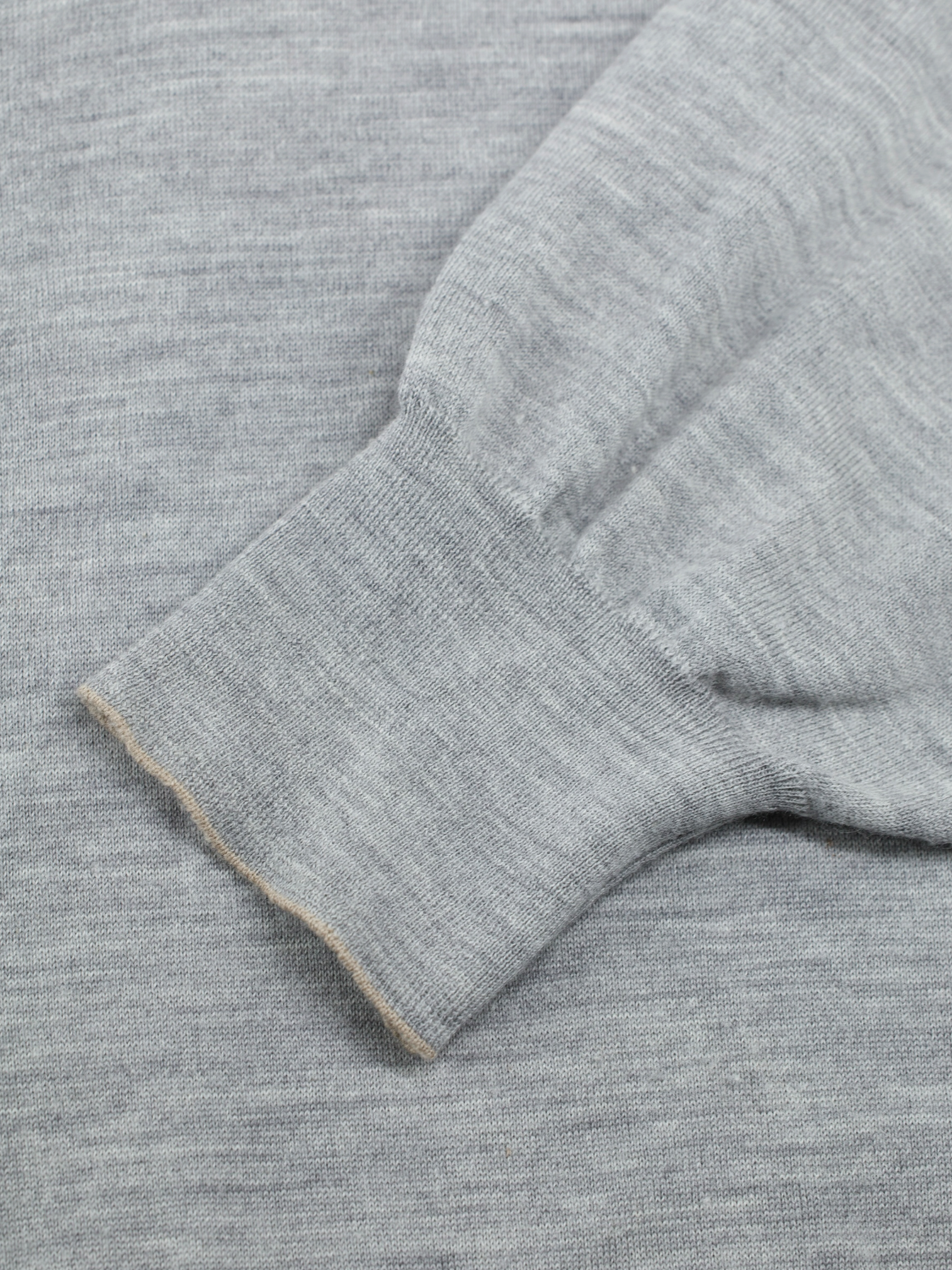 Brunello Cucinelli Grey Wool & Cashmere Long-Sleeve Polo